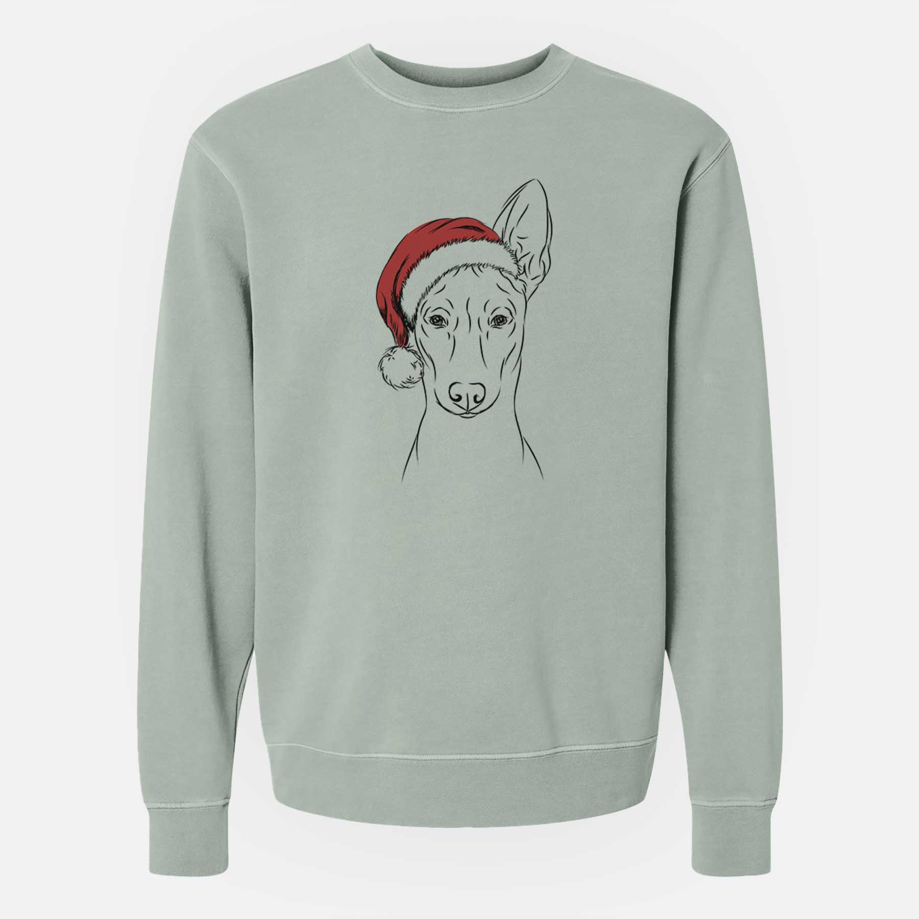 Santa Ruadh the Pharaoh Hound - Unisex Pigment Dyed Crew Sweatshirt