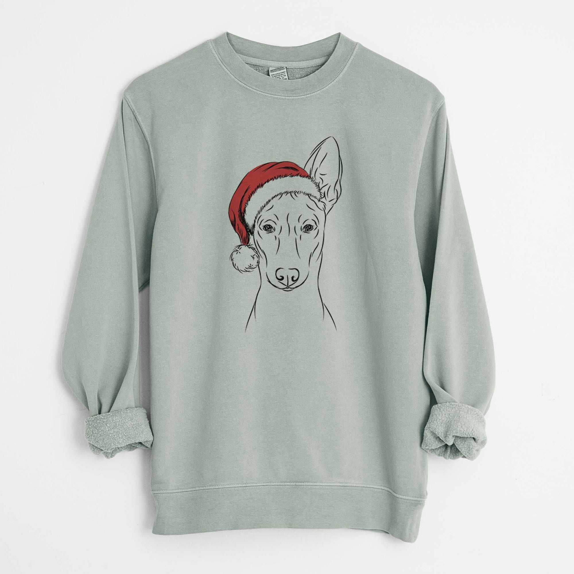 Santa Ruadh the Pharaoh Hound - Unisex Pigment Dyed Crew Sweatshirt