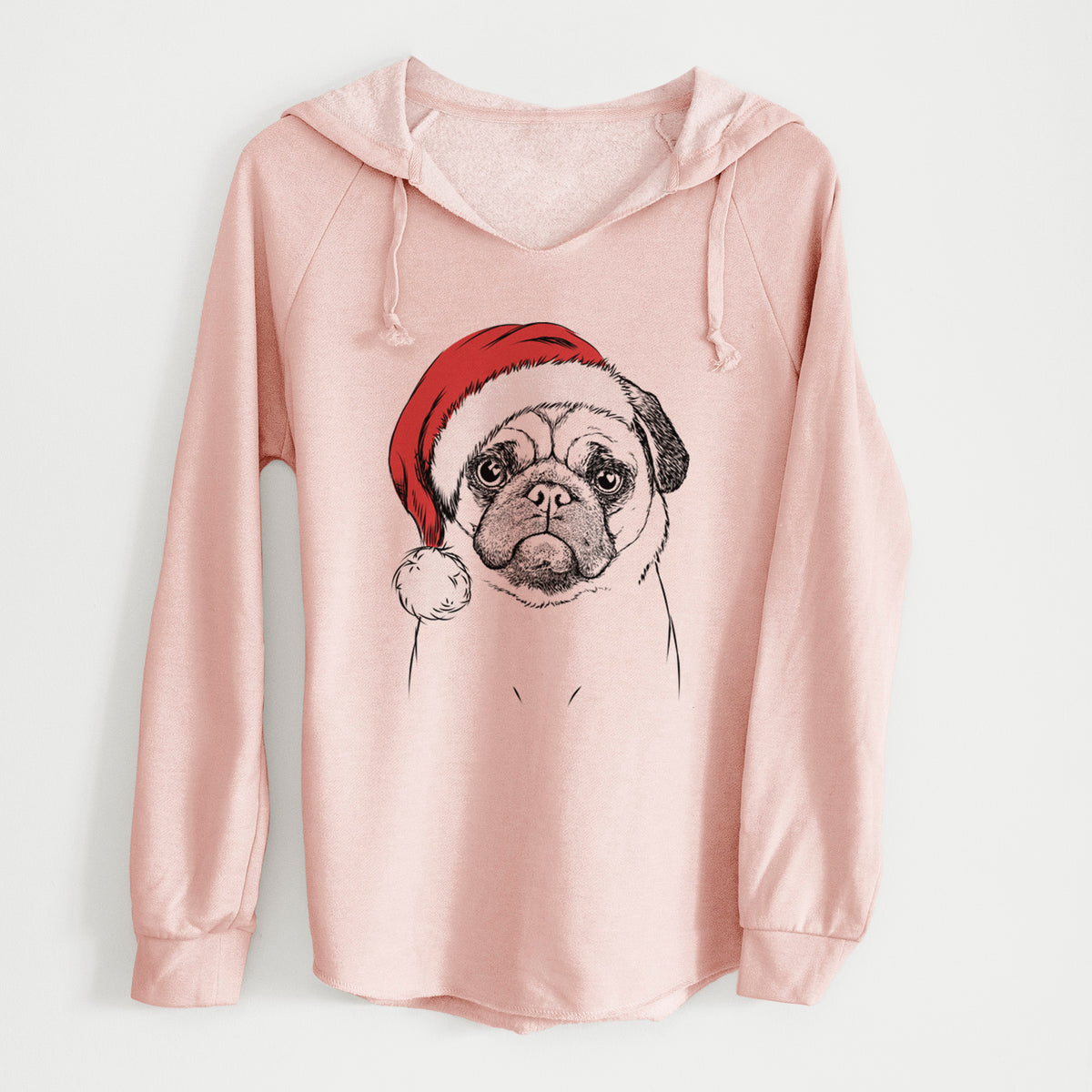 Santa Ruby the Pug - Cali Wave Hooded Sweatshirt