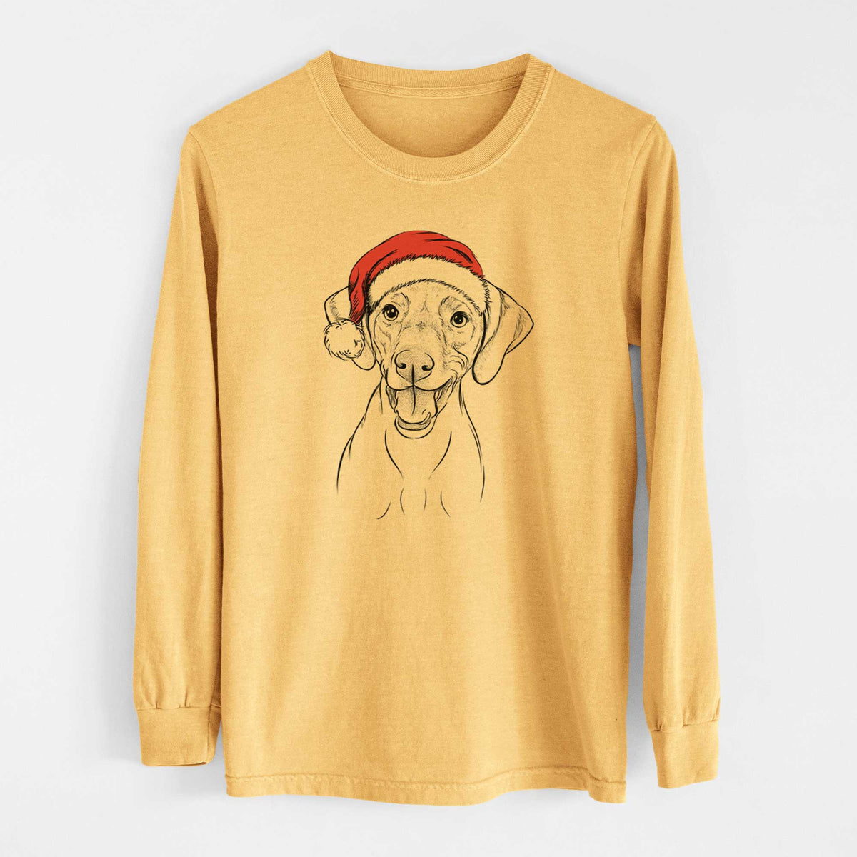 Santa Ruby the Vizsla - Heavyweight 100% Cotton Long Sleeve