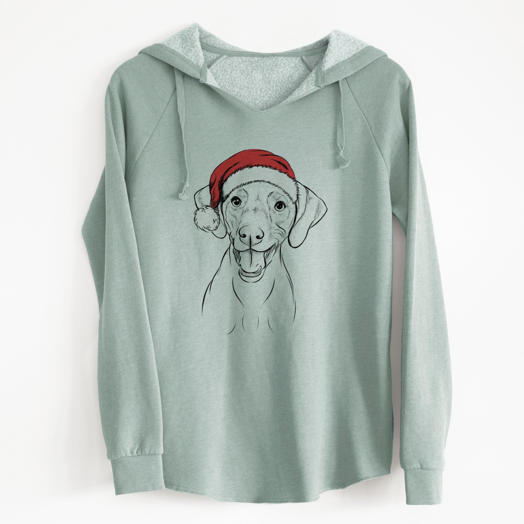 Santa Ruby the Vizsla - Cali Wave Hooded Sweatshirt