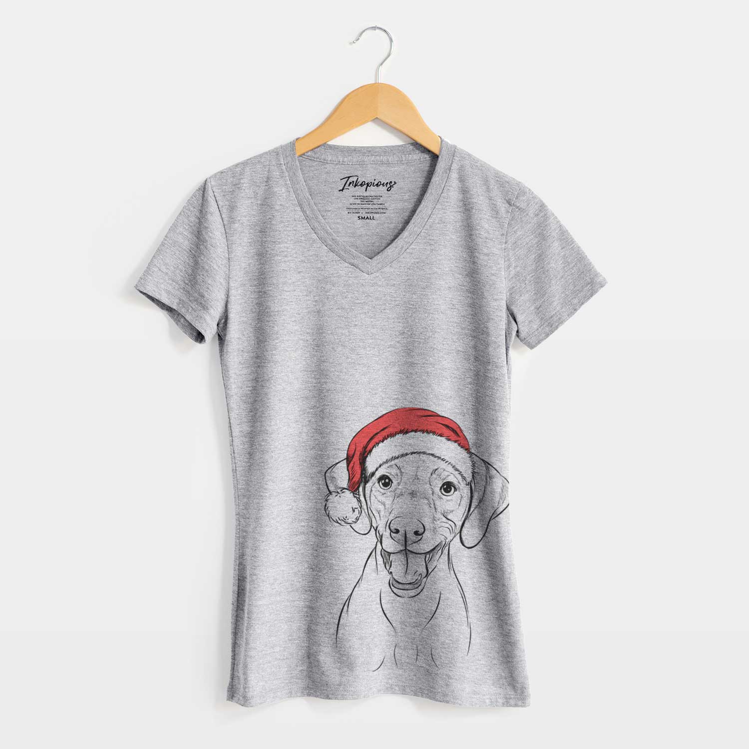 Santa Ruby the Vizsla - Women's V-neck Shirt