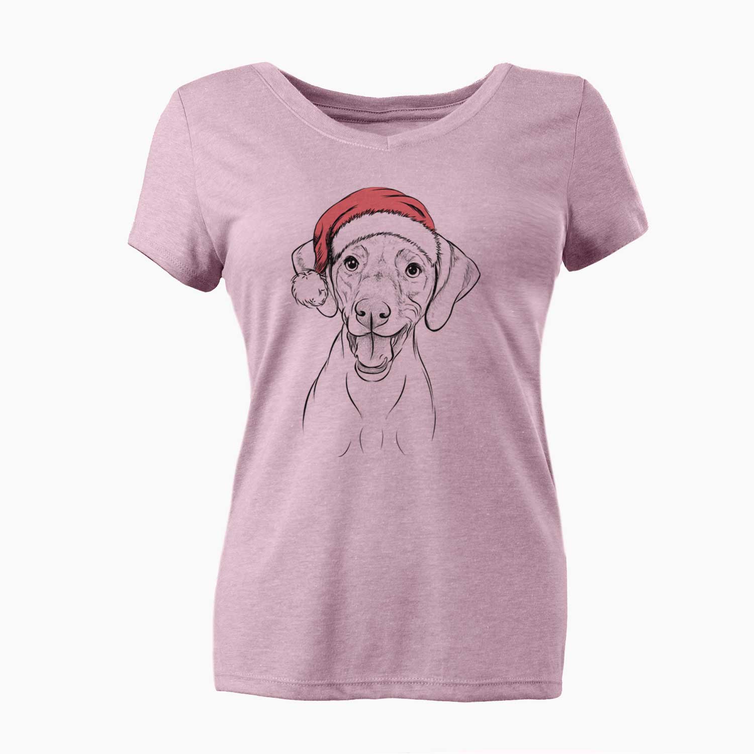 Santa Ruby the Vizsla - Women's V-neck Shirt