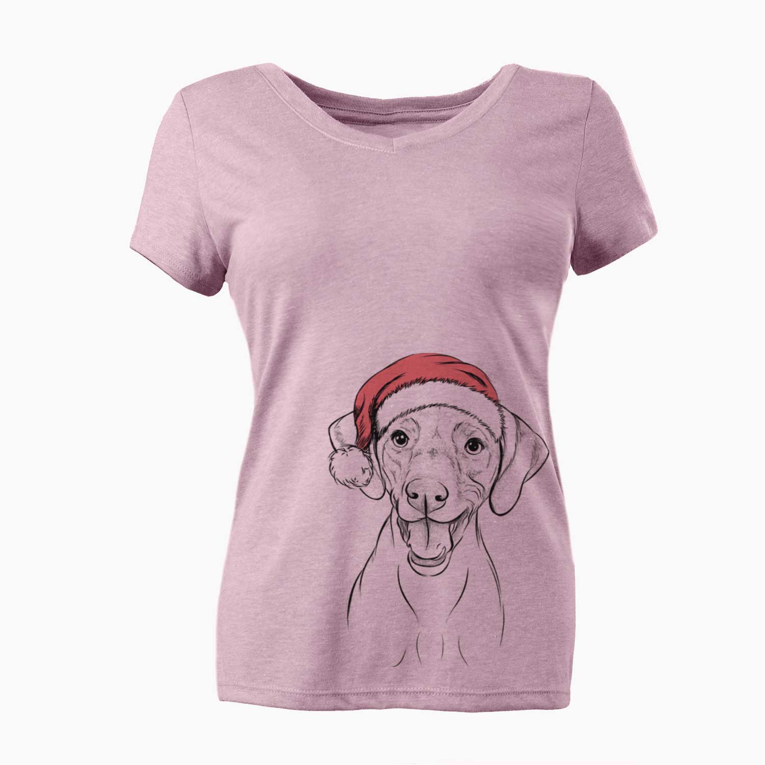 Santa Ruby the Vizsla - Women's V-neck Shirt