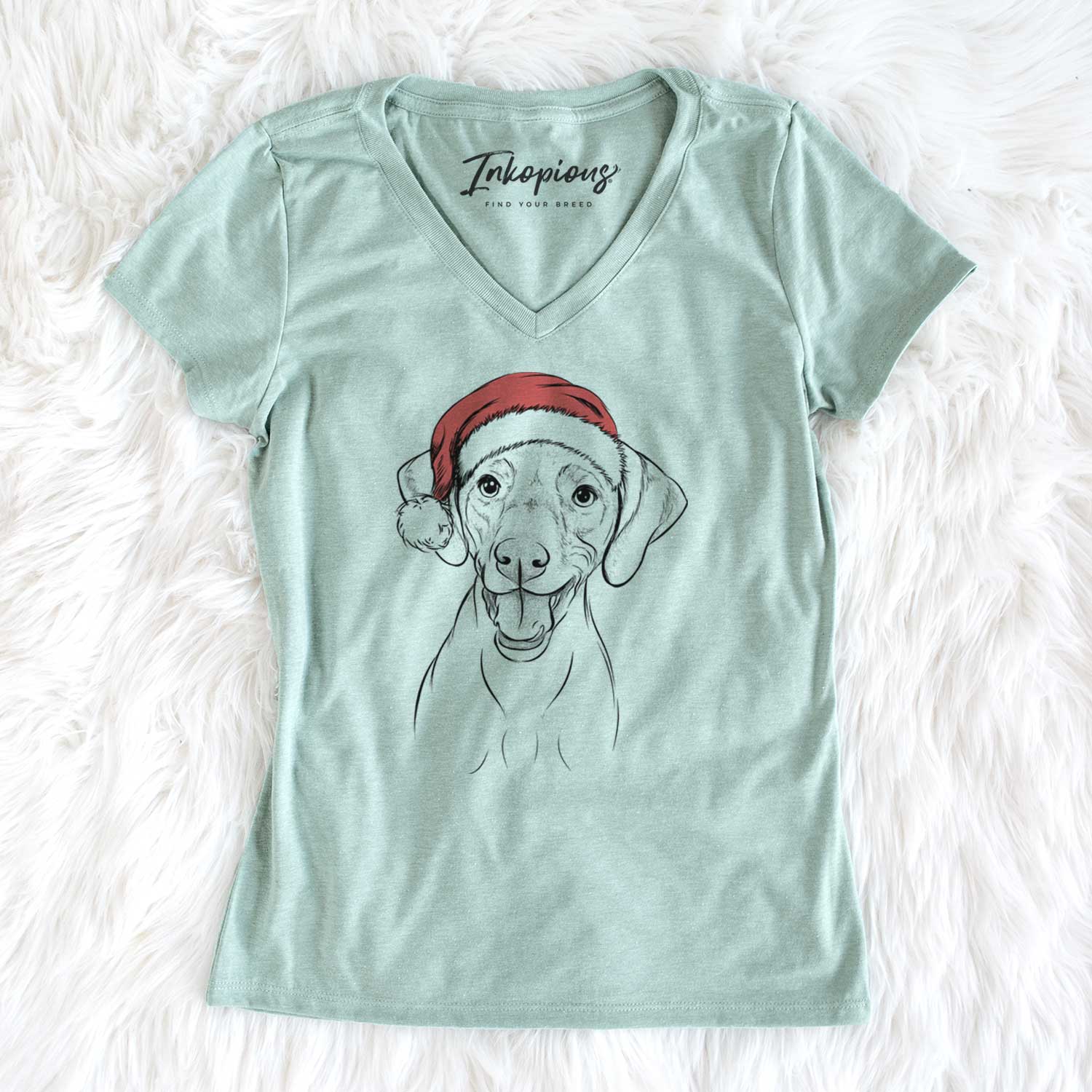 Santa Ruby the Vizsla - Women's V-neck Shirt