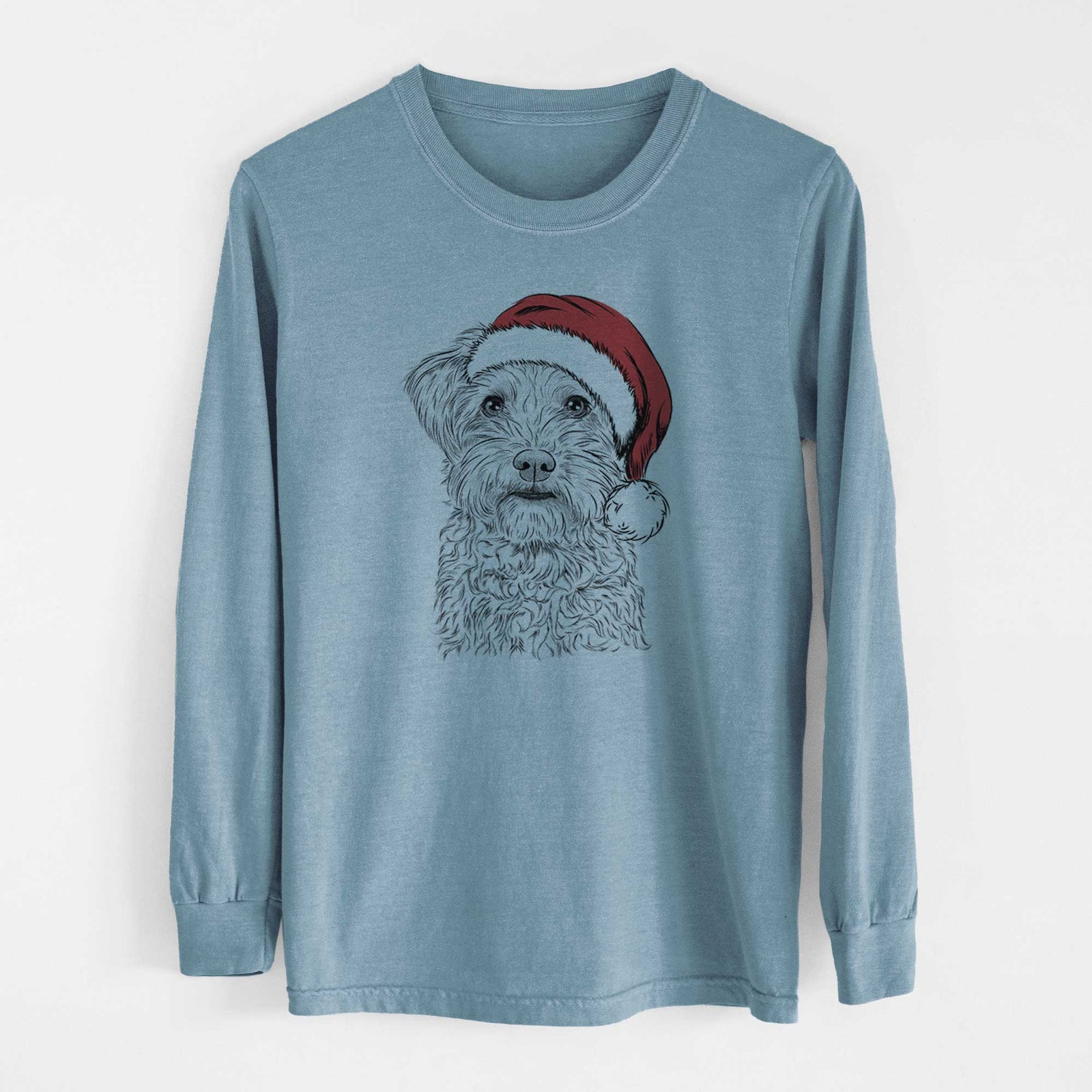 Santa Rudy the Schnoodle - Heavyweight 100% Cotton Long Sleeve