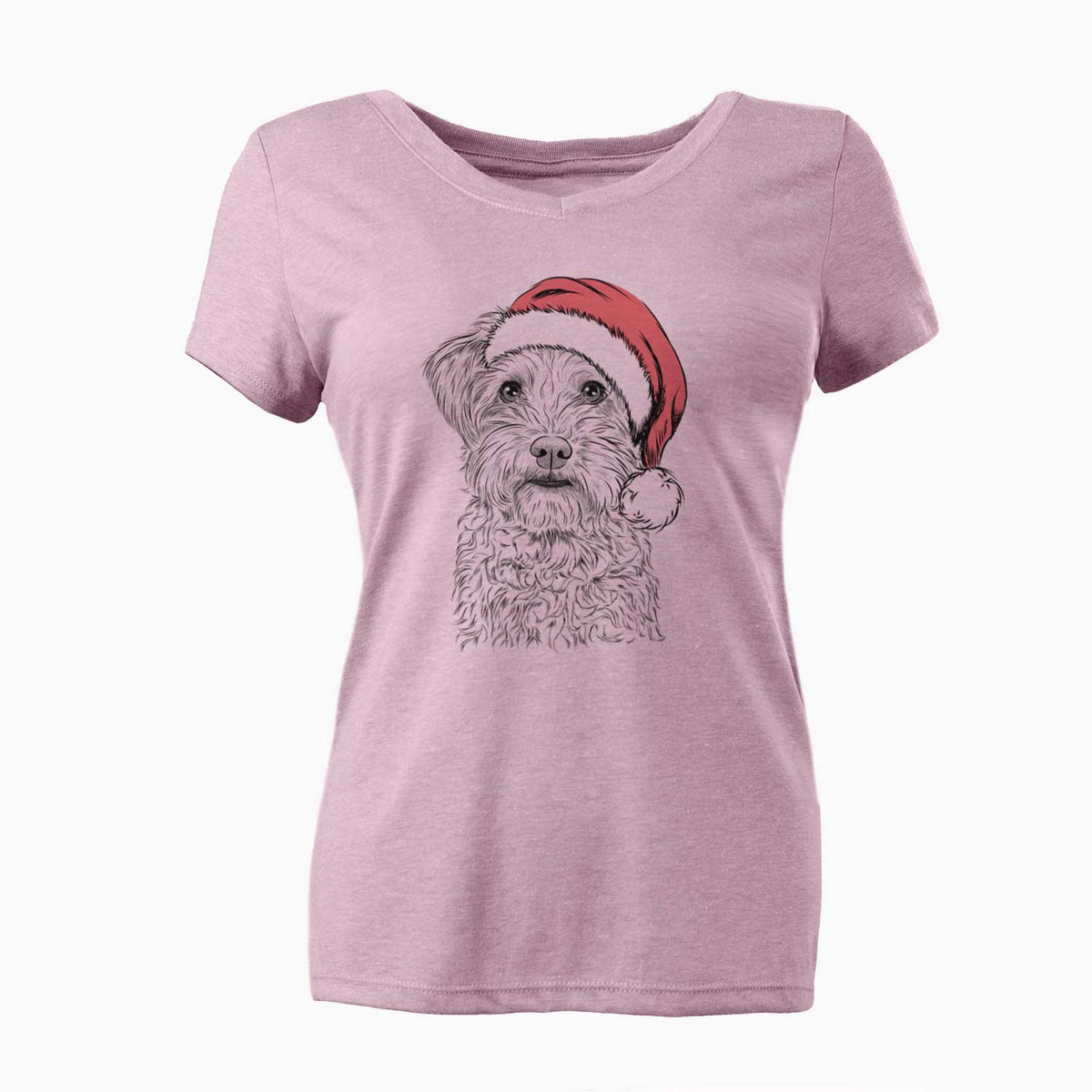 Santa Rudy the Schnoodle - Women's V-neck Shirt