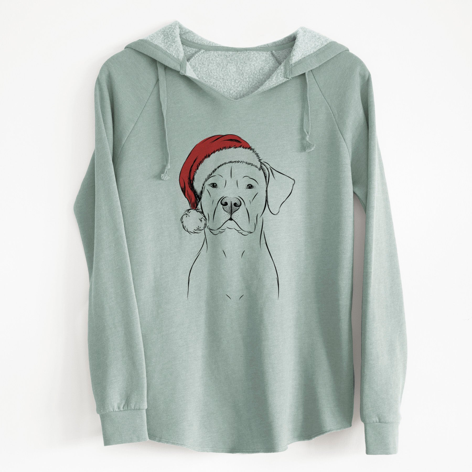 Santa Rufio the Dogo Argentino - Cali Wave Hooded Sweatshirt