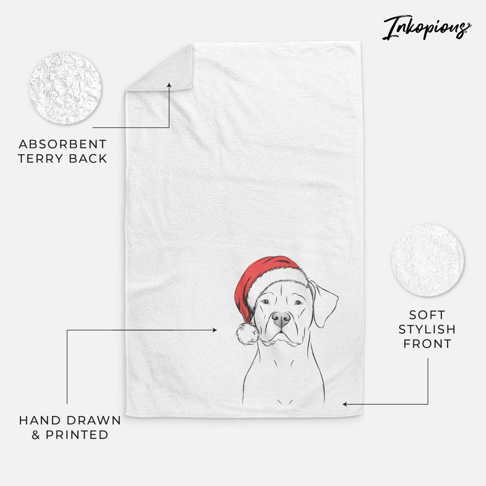 Rufio the Dogo Argentino Decorative Hand Towel