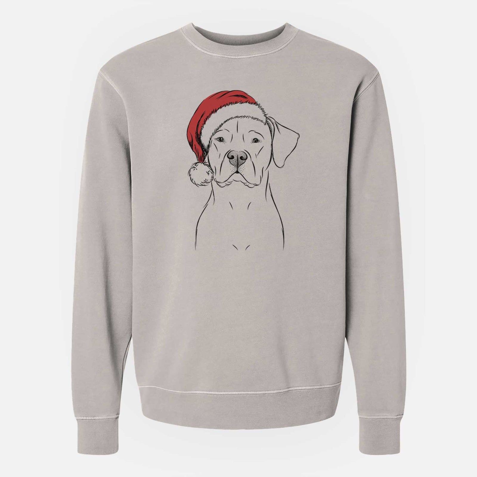 Santa Rufio the Dogo Argentino - Unisex Pigment Dyed Crew Sweatshirt