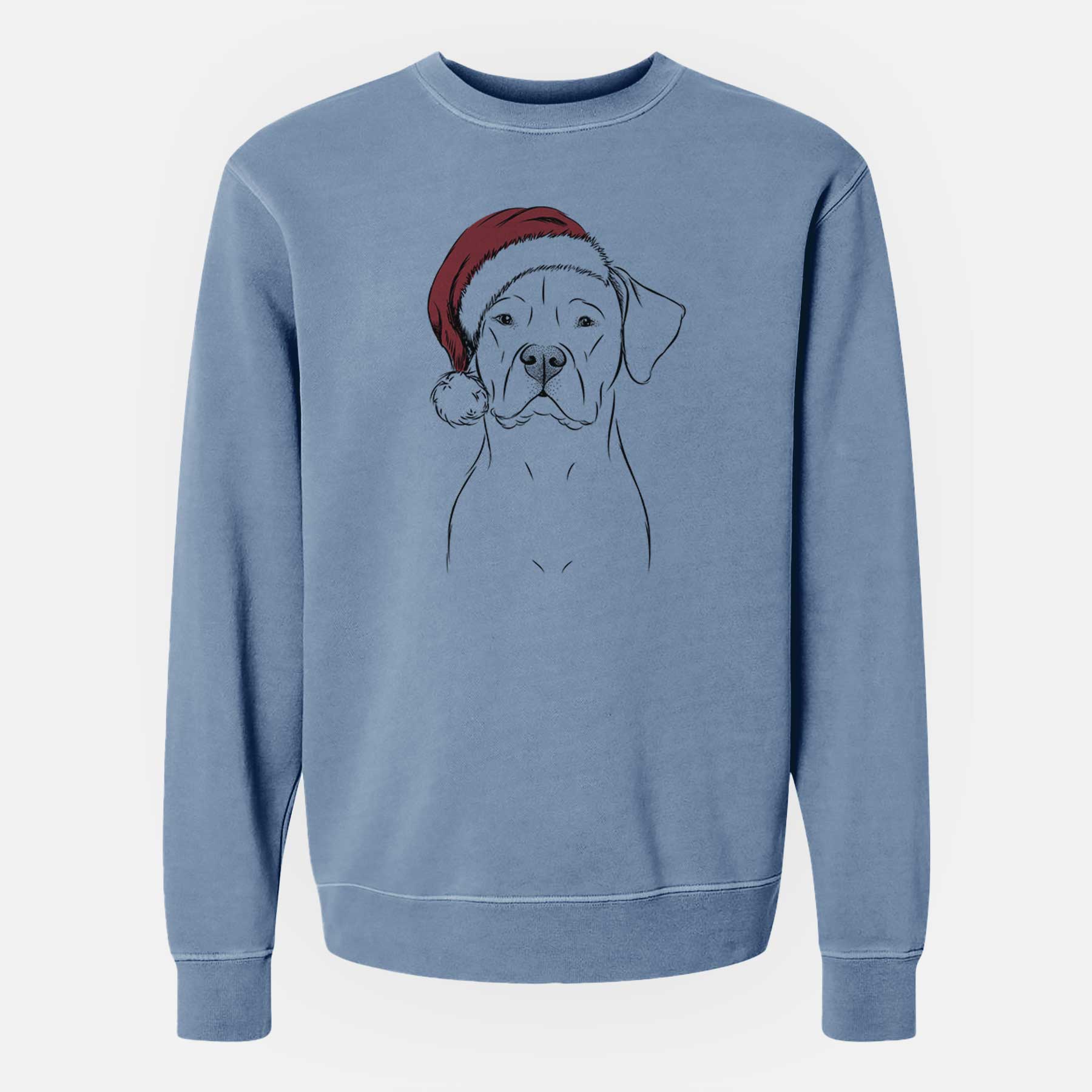 Santa Rufio the Dogo Argentino - Unisex Pigment Dyed Crew Sweatshirt