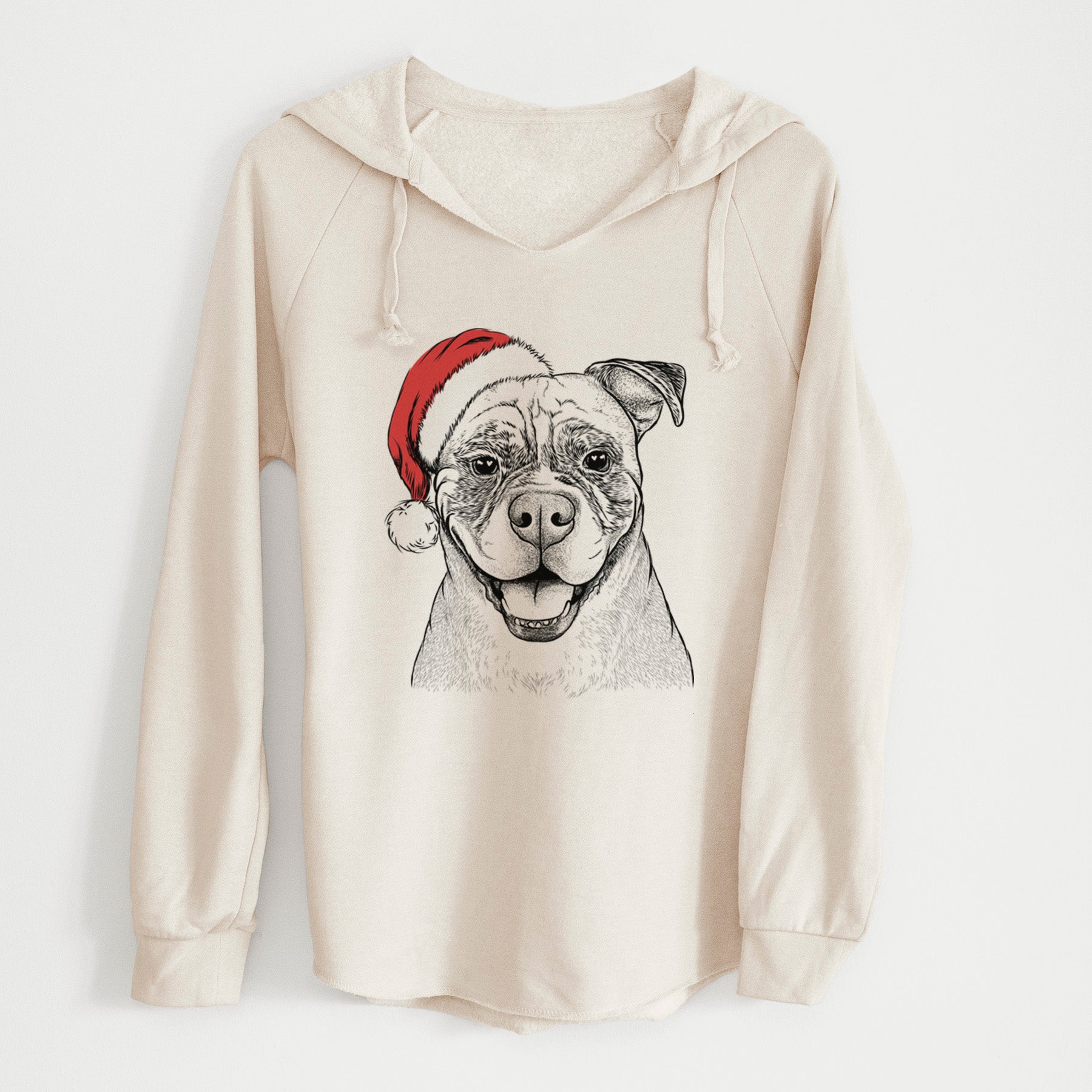 Santa Rufus the American Bulldog - Cali Wave Hooded Sweatshirt