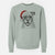 Santa Rufus the American Bulldog - Unisex Pigment Dyed Crew Sweatshirt