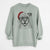 Santa Rufus the American Bulldog - Unisex Pigment Dyed Crew Sweatshirt