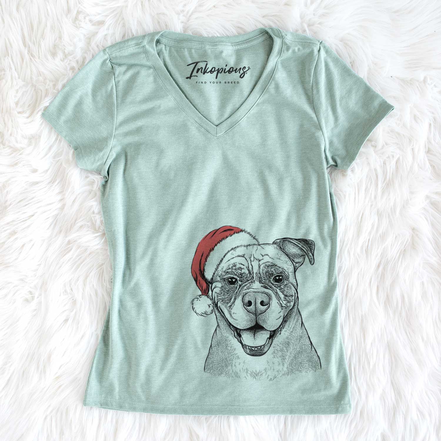 Rufus the American Bulldog - Women's V-neck Shirt