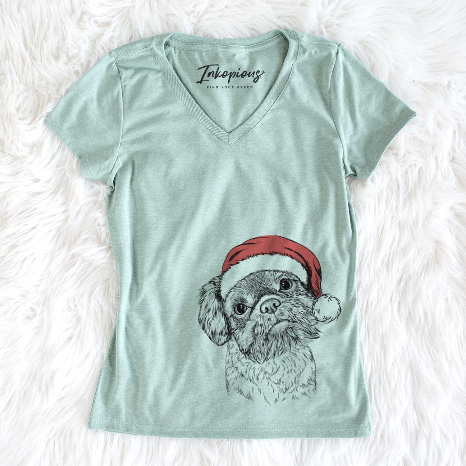 Santa Rufus the Shiffon - Women's V-neck Shirt