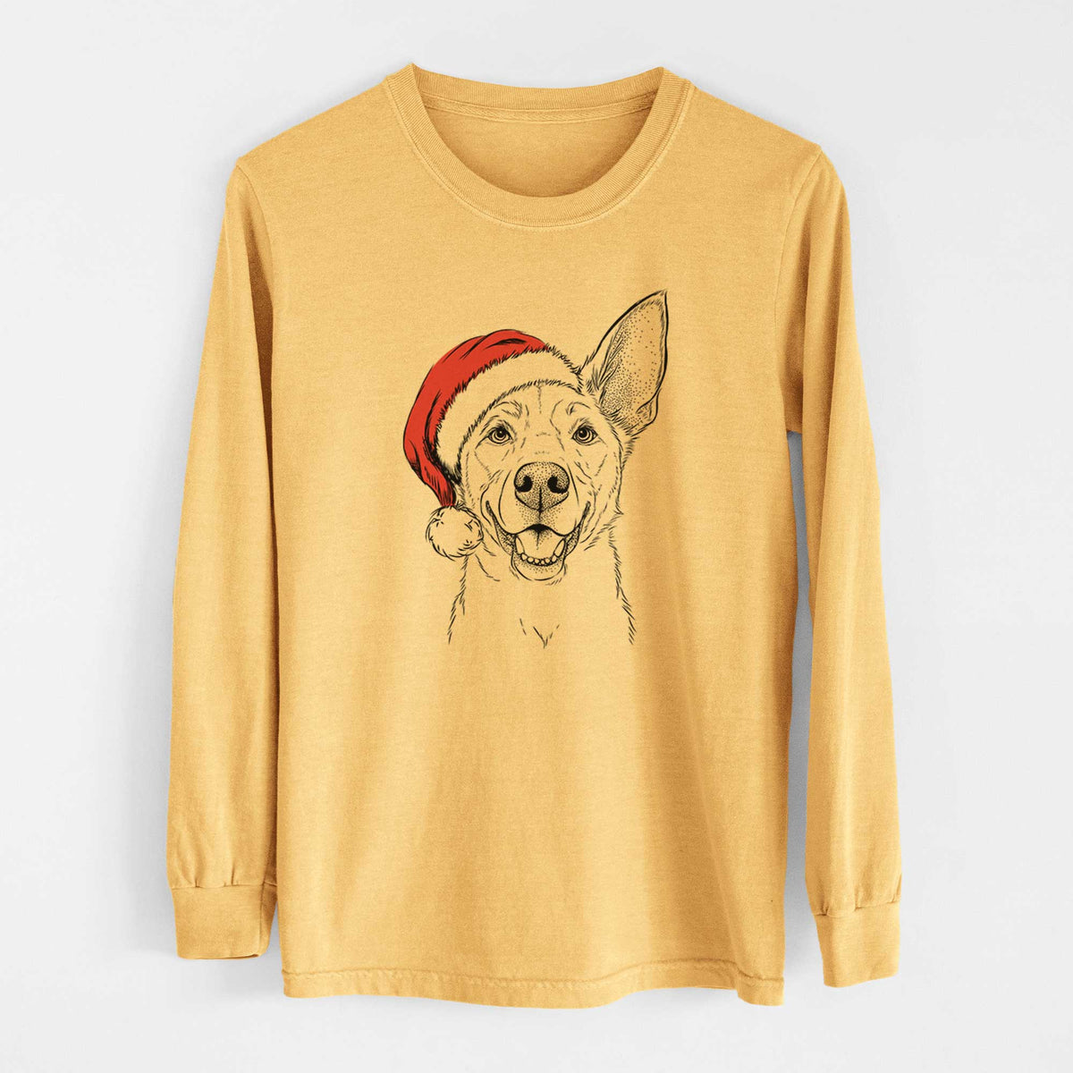 Santa Rumley the Kelpie Mix - Heavyweight 100% Cotton Long Sleeve
