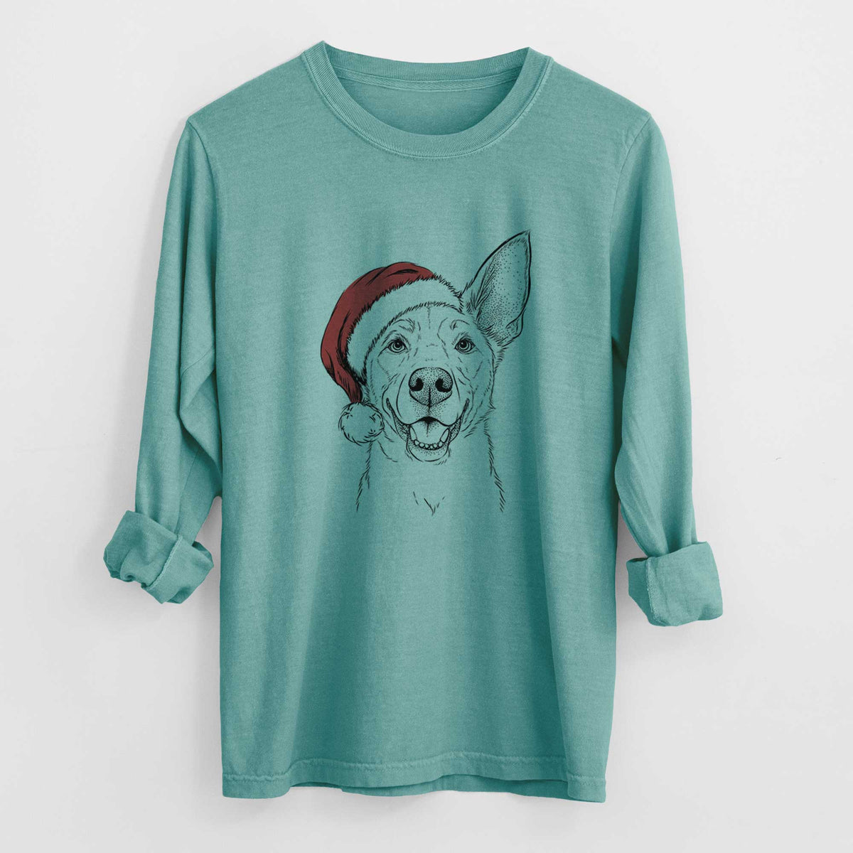 Santa Rumley the Kelpie Mix - Heavyweight 100% Cotton Long Sleeve