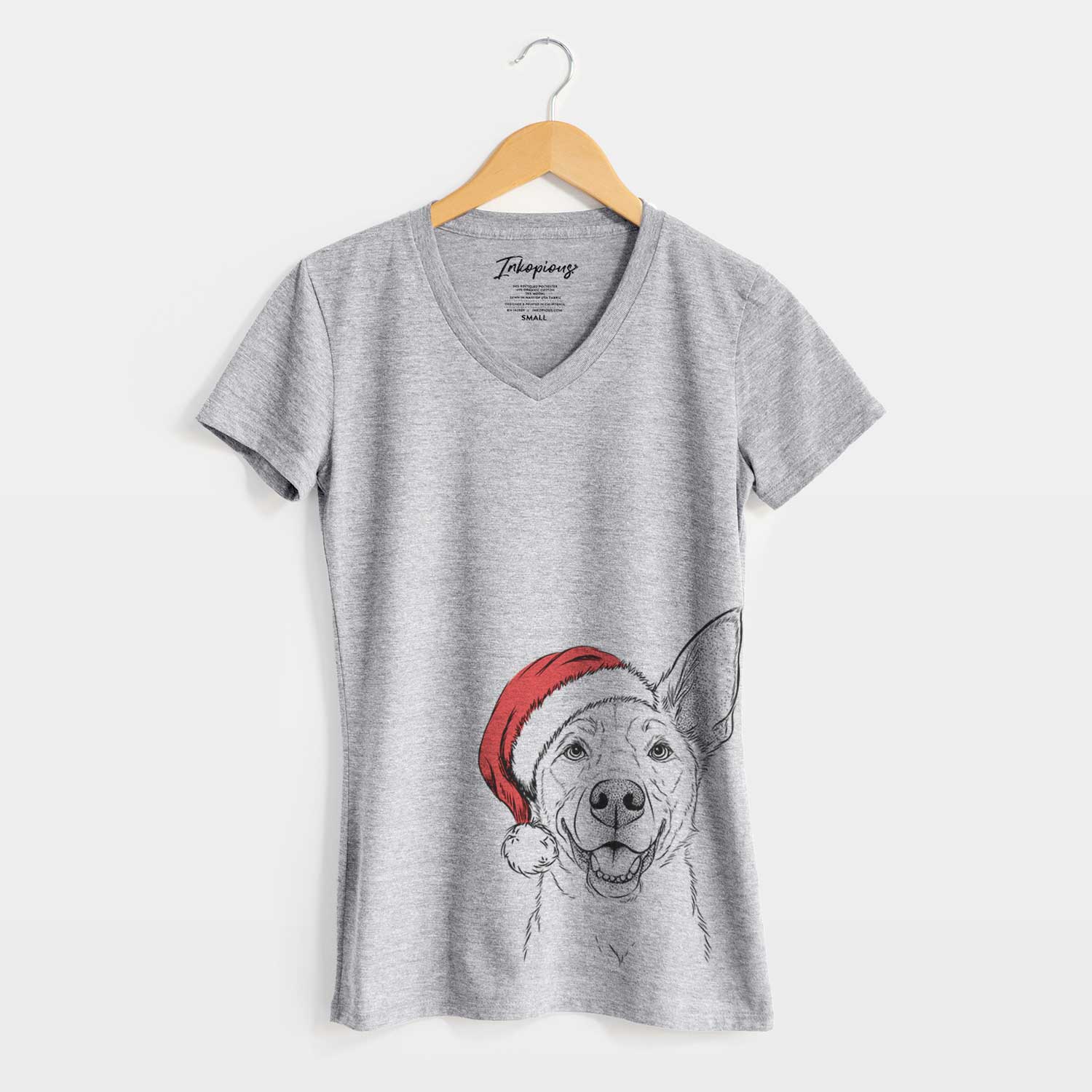 Santa Rumley the Kelpie Mix - Women's V-neck Shirt