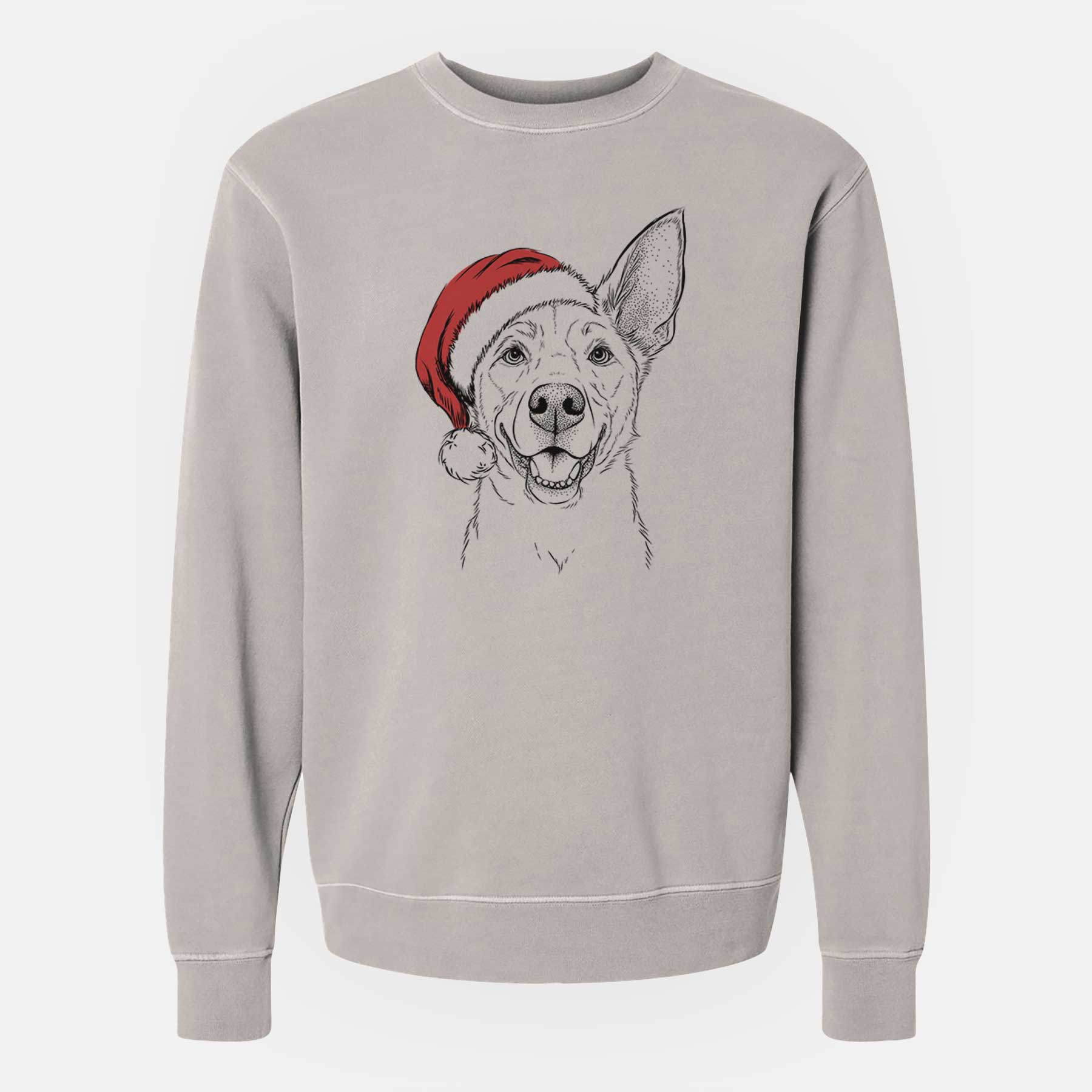 Santa Rumley the Kelpie Mix - Unisex Pigment Dyed Crew Sweatshirt