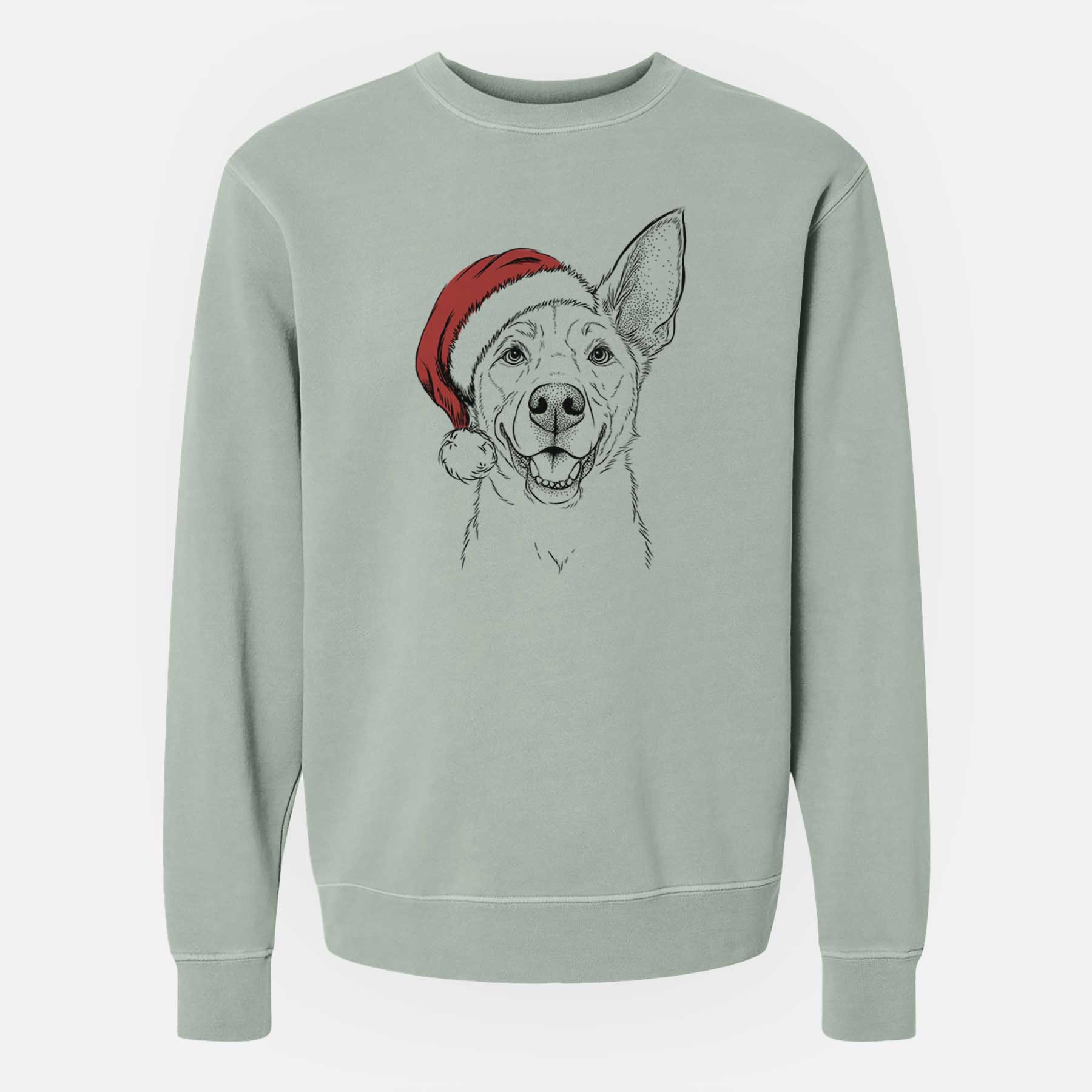 Santa Rumley the Kelpie Mix - Unisex Pigment Dyed Crew Sweatshirt