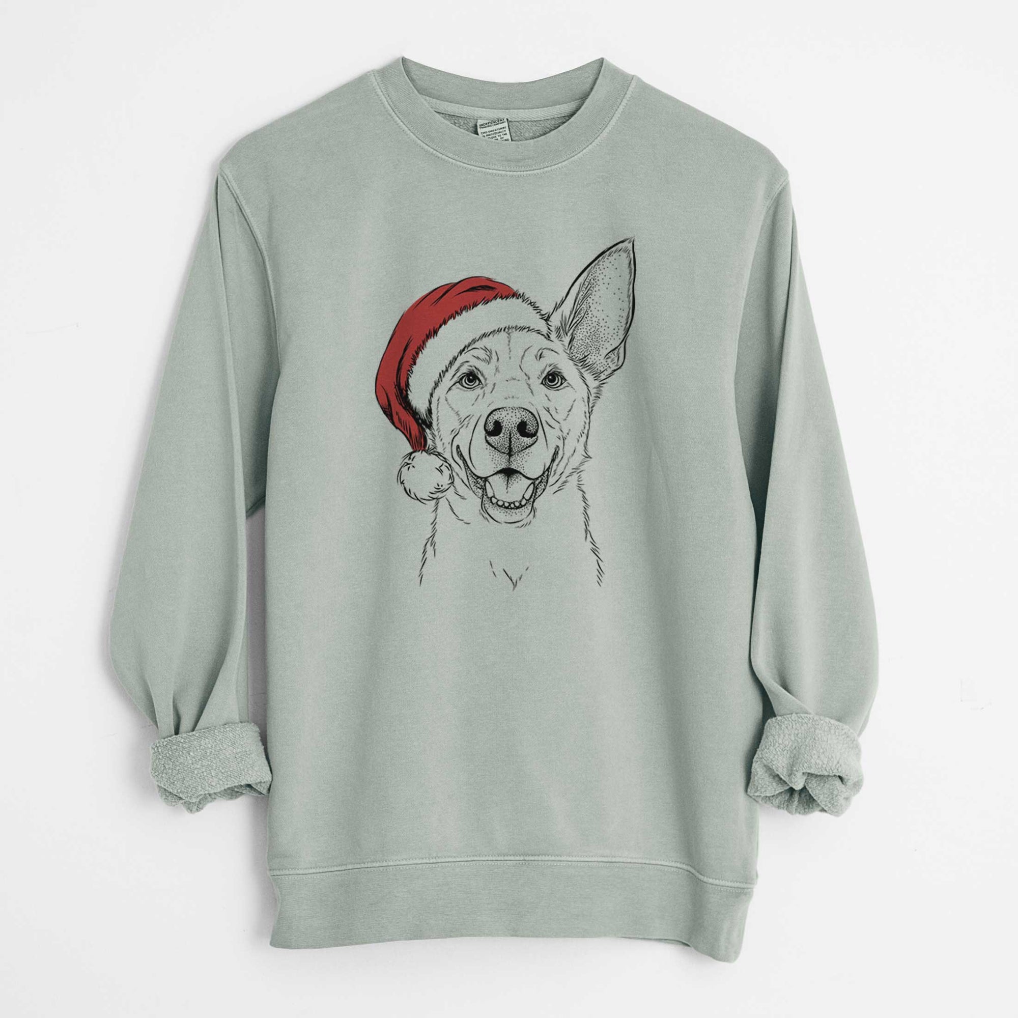 Santa Rumley the Kelpie Mix - Unisex Pigment Dyed Crew Sweatshirt