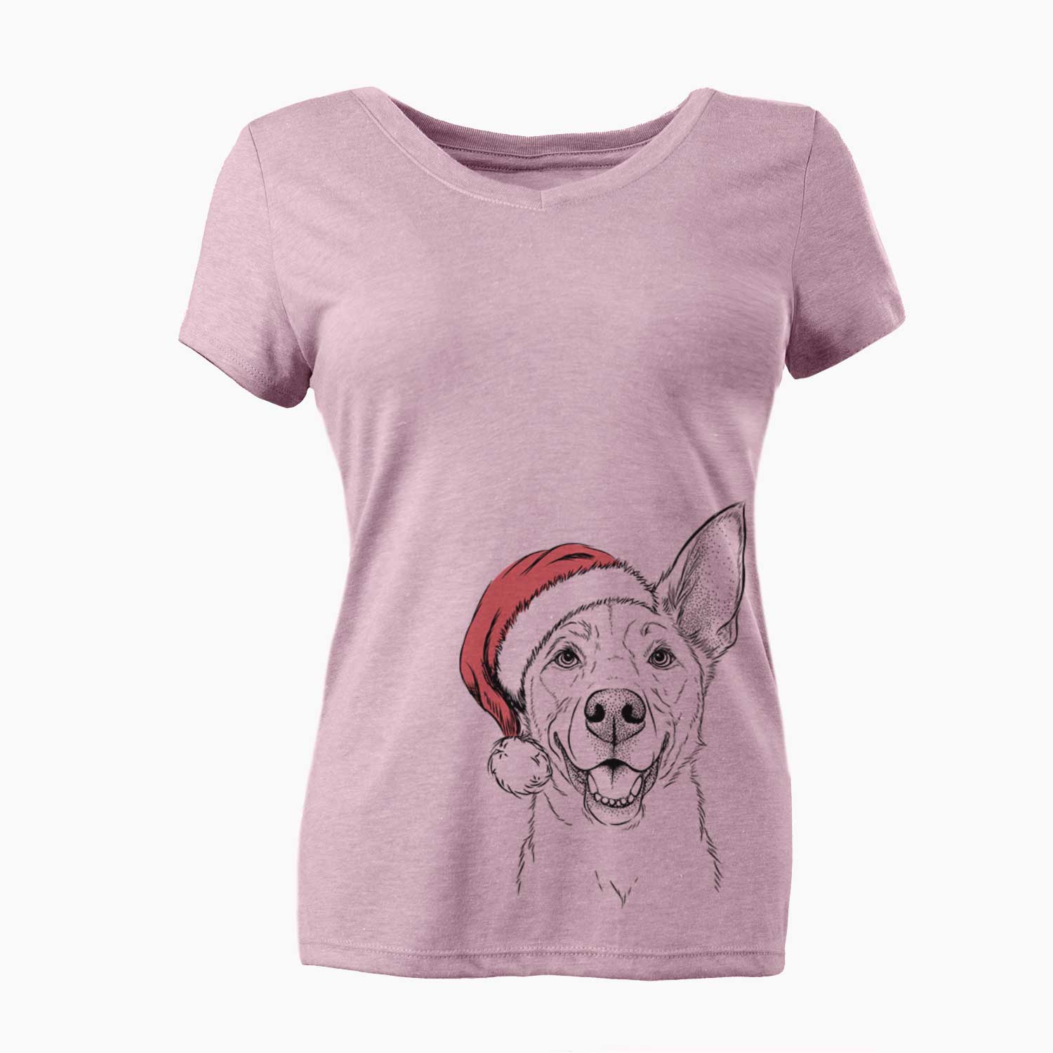 Santa Rumley the Kelpie Mix - Women's V-neck Shirt