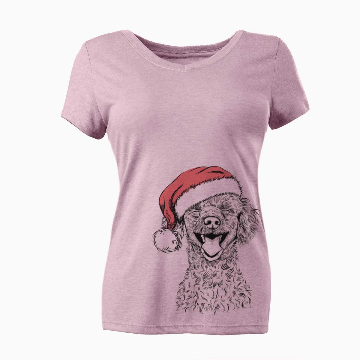 Santa Rusty the Toy Poodle - Women's V-neck Shirt