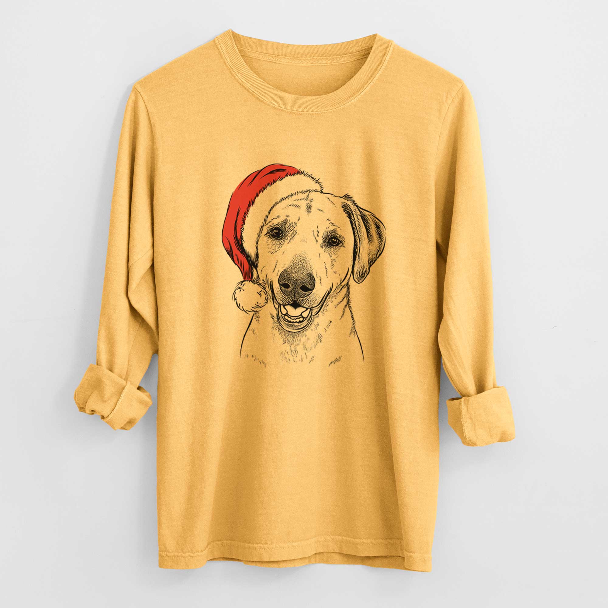 Santa Rusty the Labrador Retriever - Heavyweight 100% Cotton Long Sleeve
