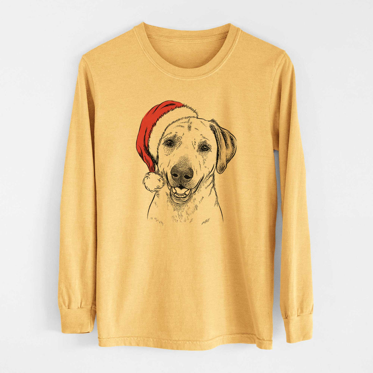 Santa Rusty the Labrador Retriever - Heavyweight 100% Cotton Long Sleeve