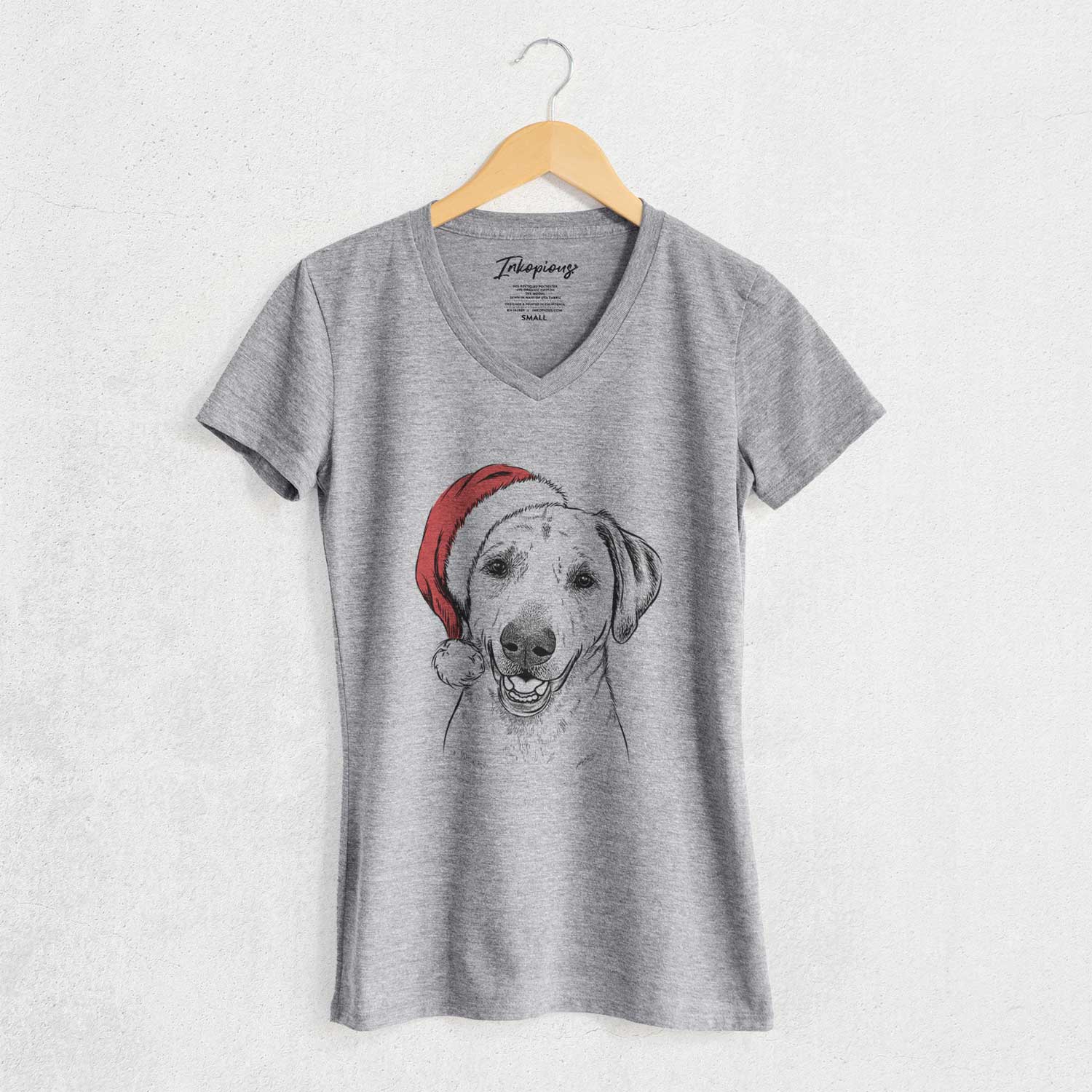 Santa Rusty the Labrador Retriever - Women's V-neck Shirt