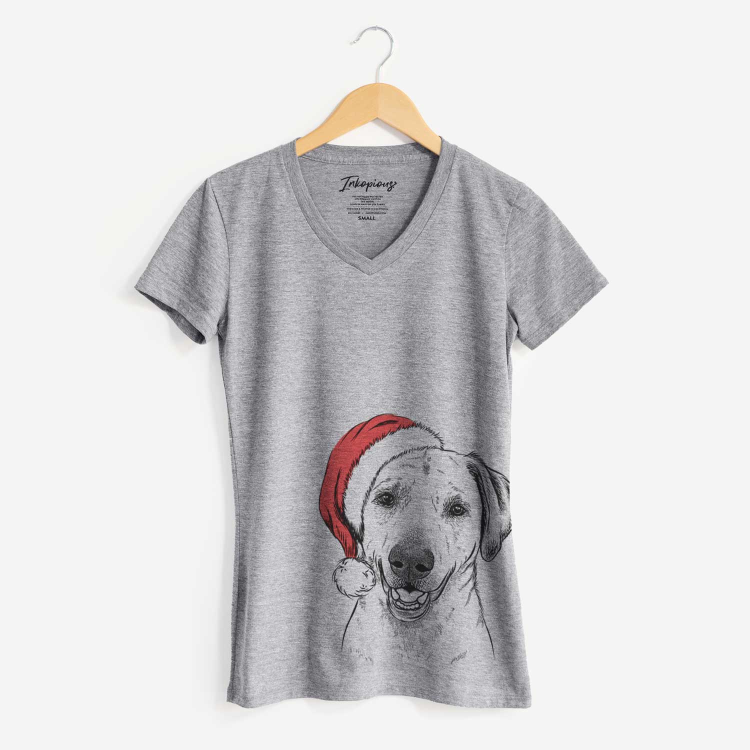 Santa Rusty the Labrador Retriever - Women's V-neck Shirt