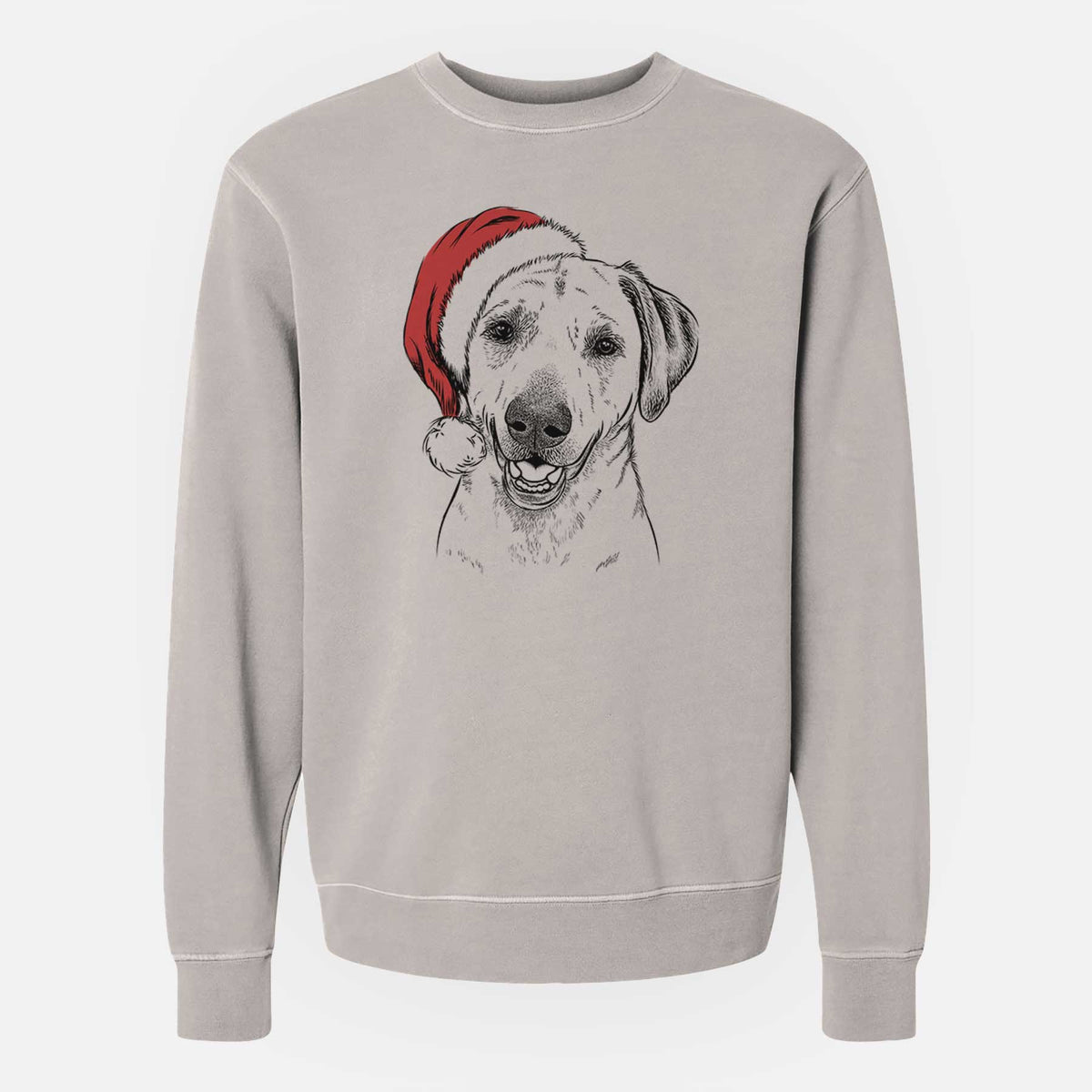 Santa Rusty the Labrador Retriever - Unisex Pigment Dyed Crew Sweatshirt
