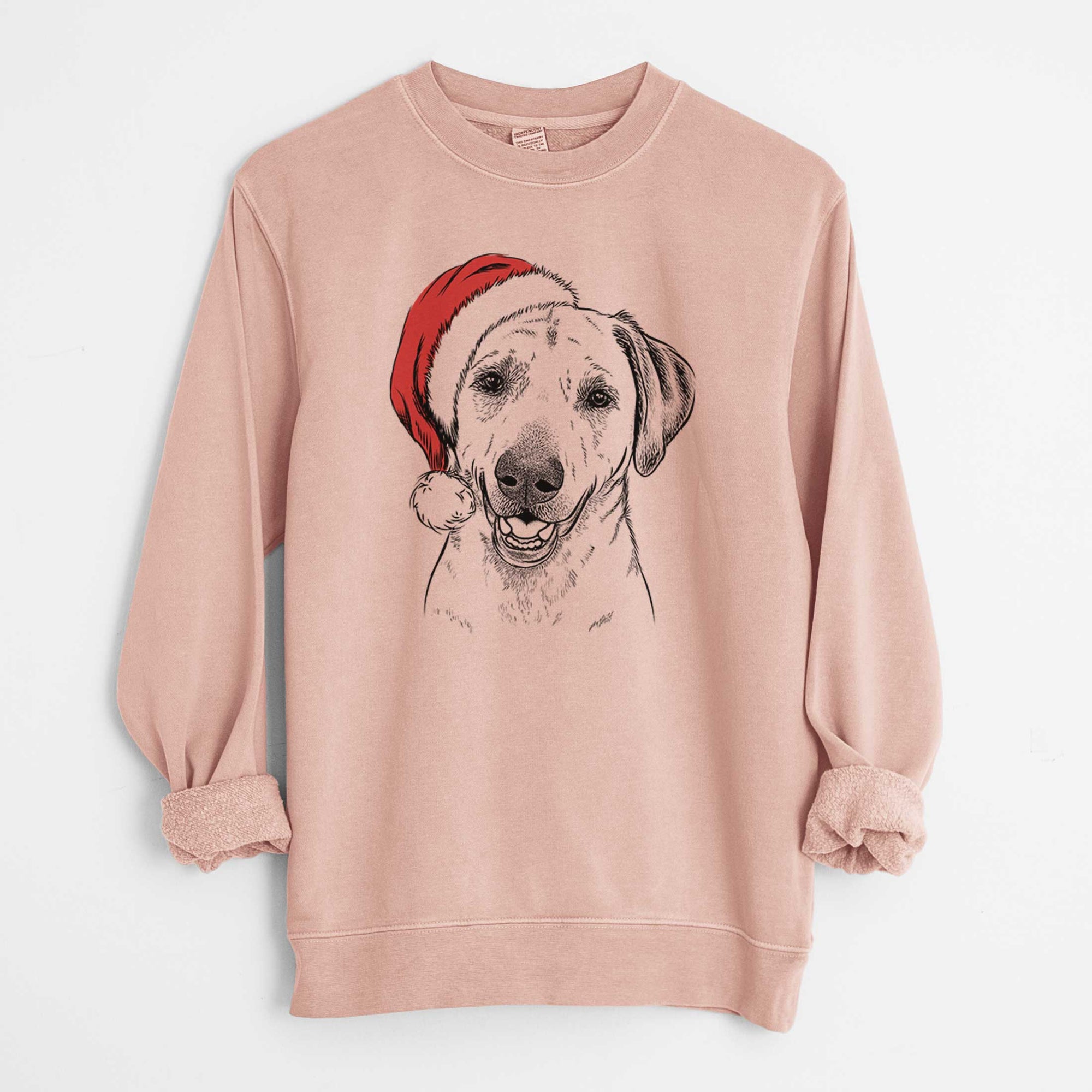 Santa Rusty the Labrador Retriever - Unisex Pigment Dyed Crew Sweatshirt