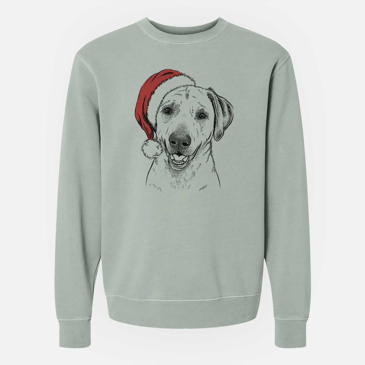 Santa Rusty the Labrador Retriever - Unisex Pigment Dyed Crew Sweatshirt