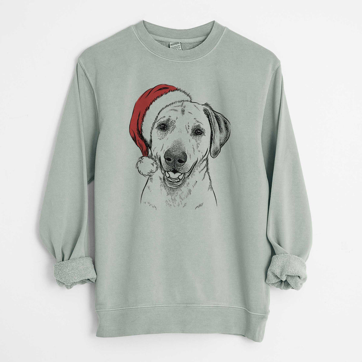 Santa Rusty the Labrador Retriever - Unisex Pigment Dyed Crew Sweatshirt