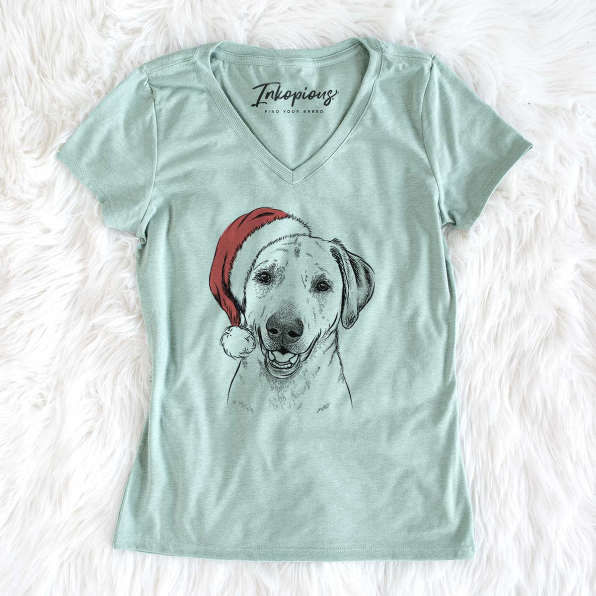 Santa Rusty the Labrador Retriever - Women's V-neck Shirt