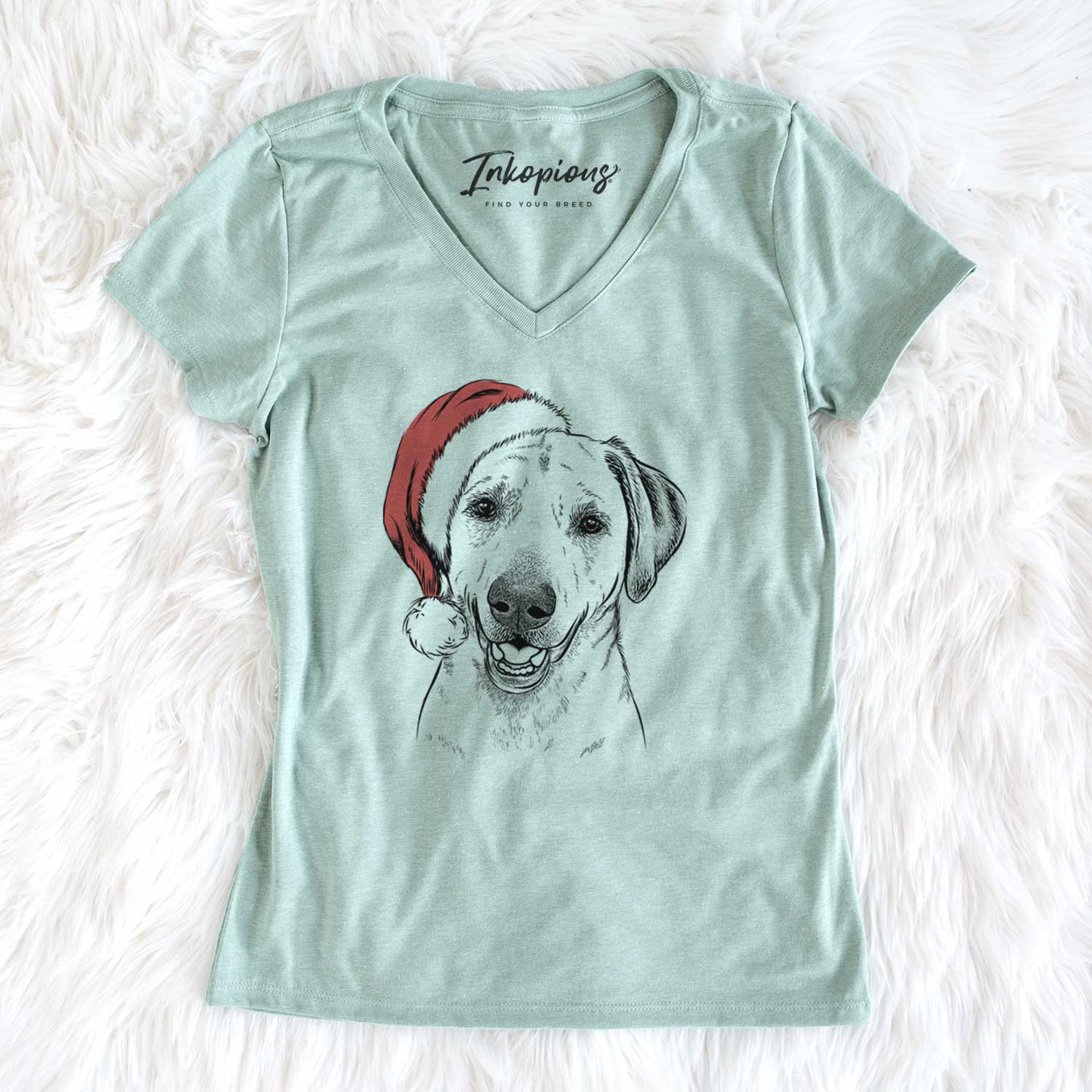 Santa Rusty the Labrador Retriever - Women's V-neck Shirt