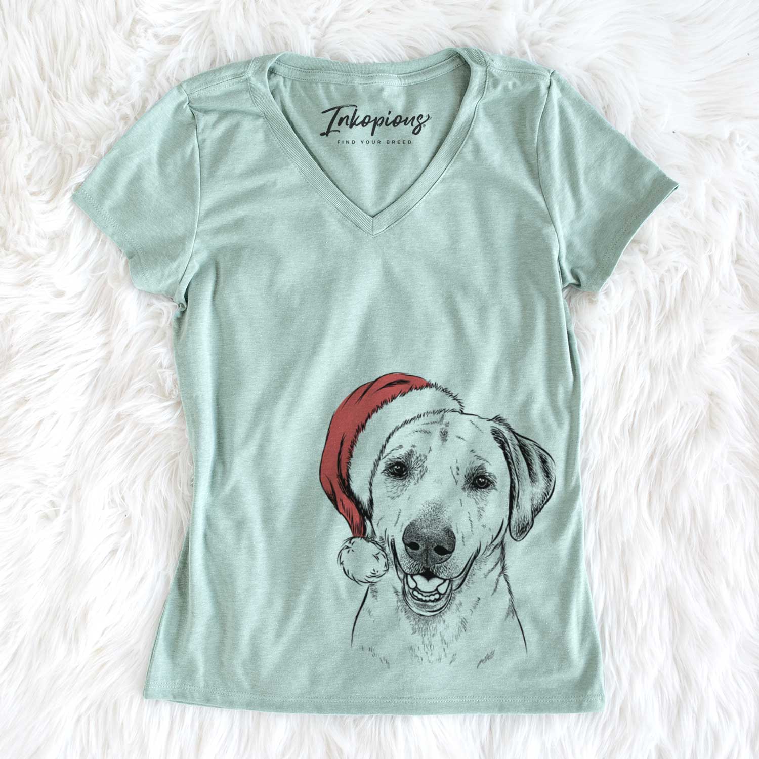 Santa Rusty the Labrador Retriever - Women's V-neck Shirt