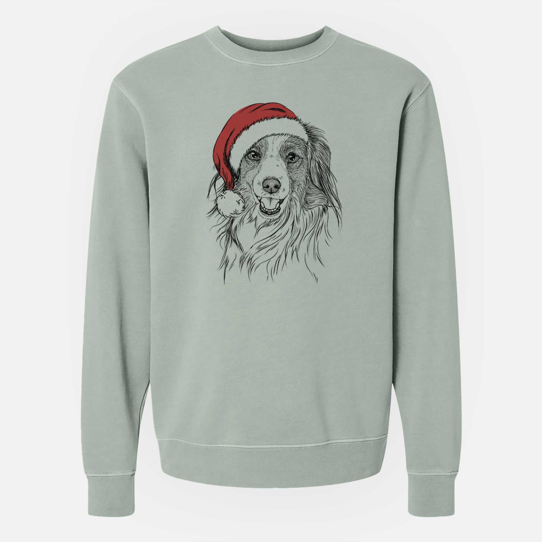 Santa Rutger the Nederlandse Kooikerhondje - Unisex Pigment Dyed Crew Sweatshirt