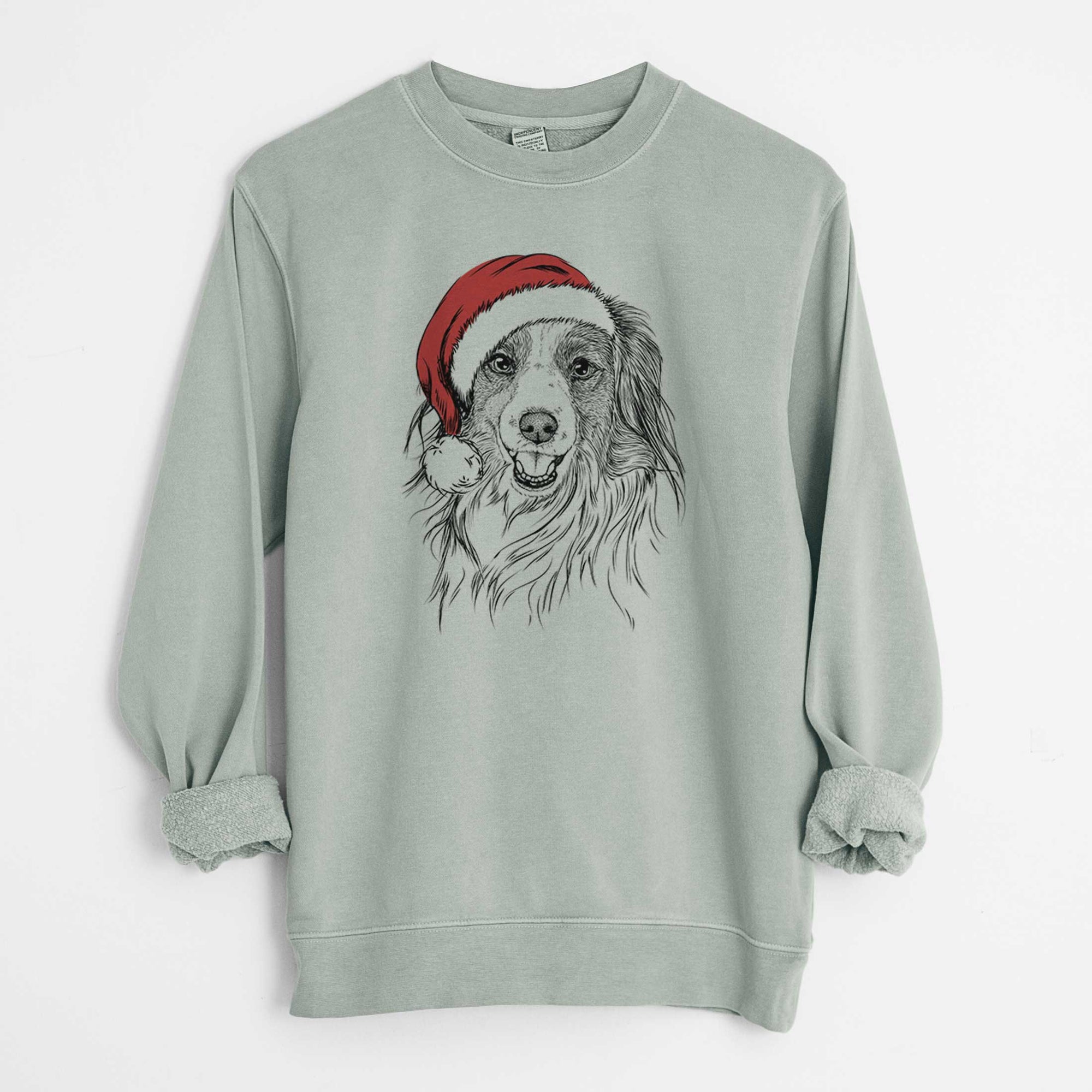 Santa Rutger the Nederlandse Kooikerhondje - Unisex Pigment Dyed Crew Sweatshirt