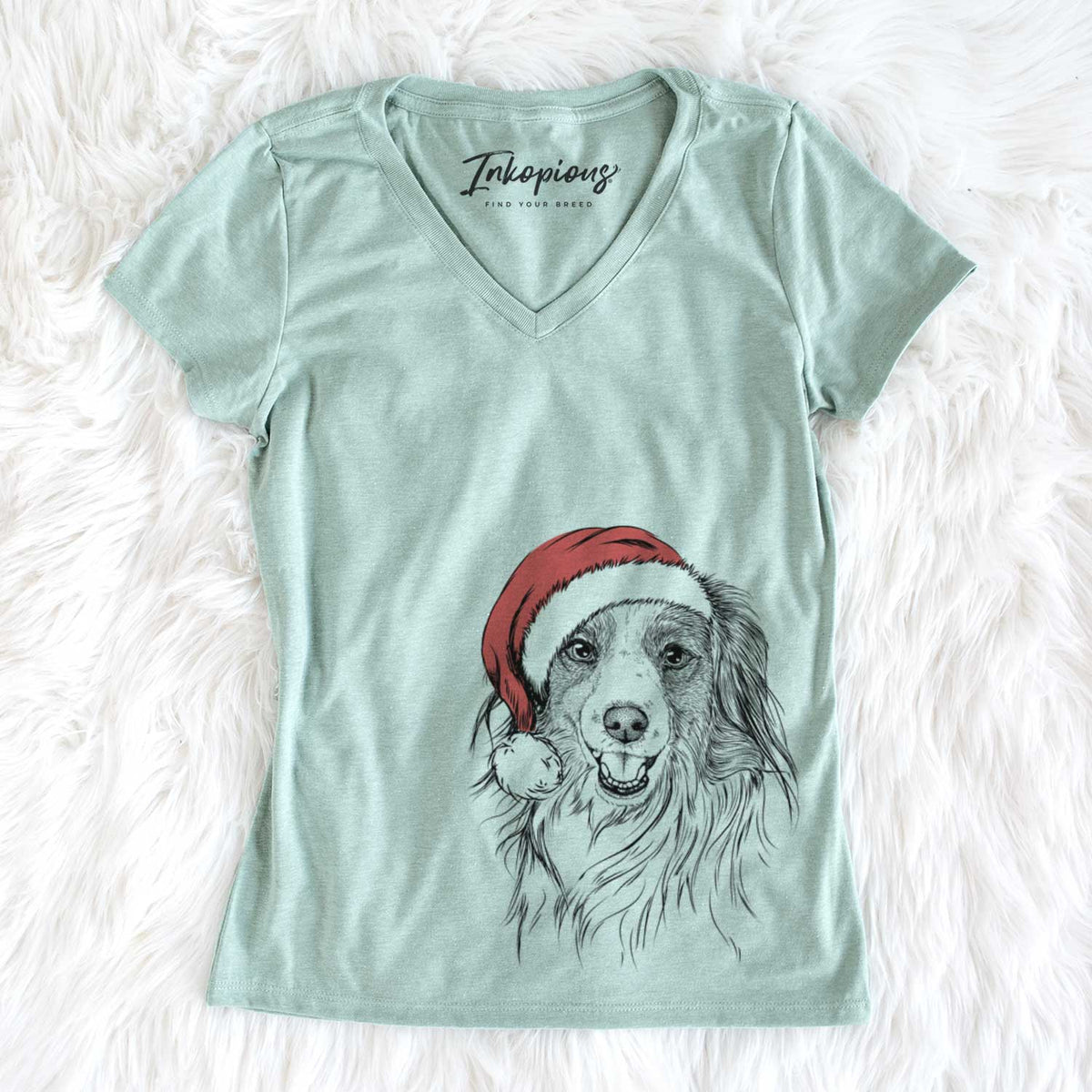 Santa Rutger the Nederlandse Kooikerhondje - Women&#39;s V-neck Shirt