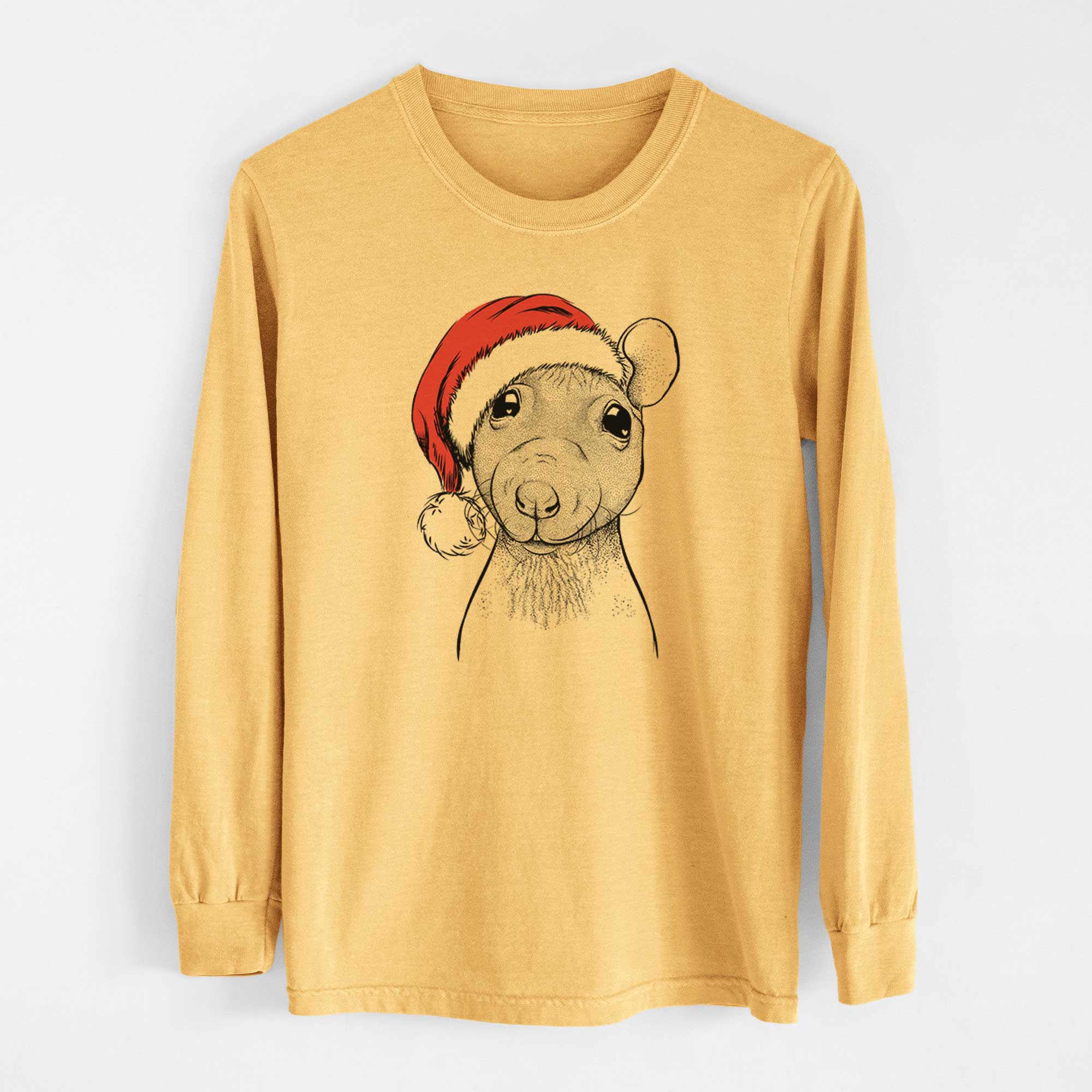 Santa Ruthie the Hairless Rat - Heavyweight 100% Cotton Long Sleeve