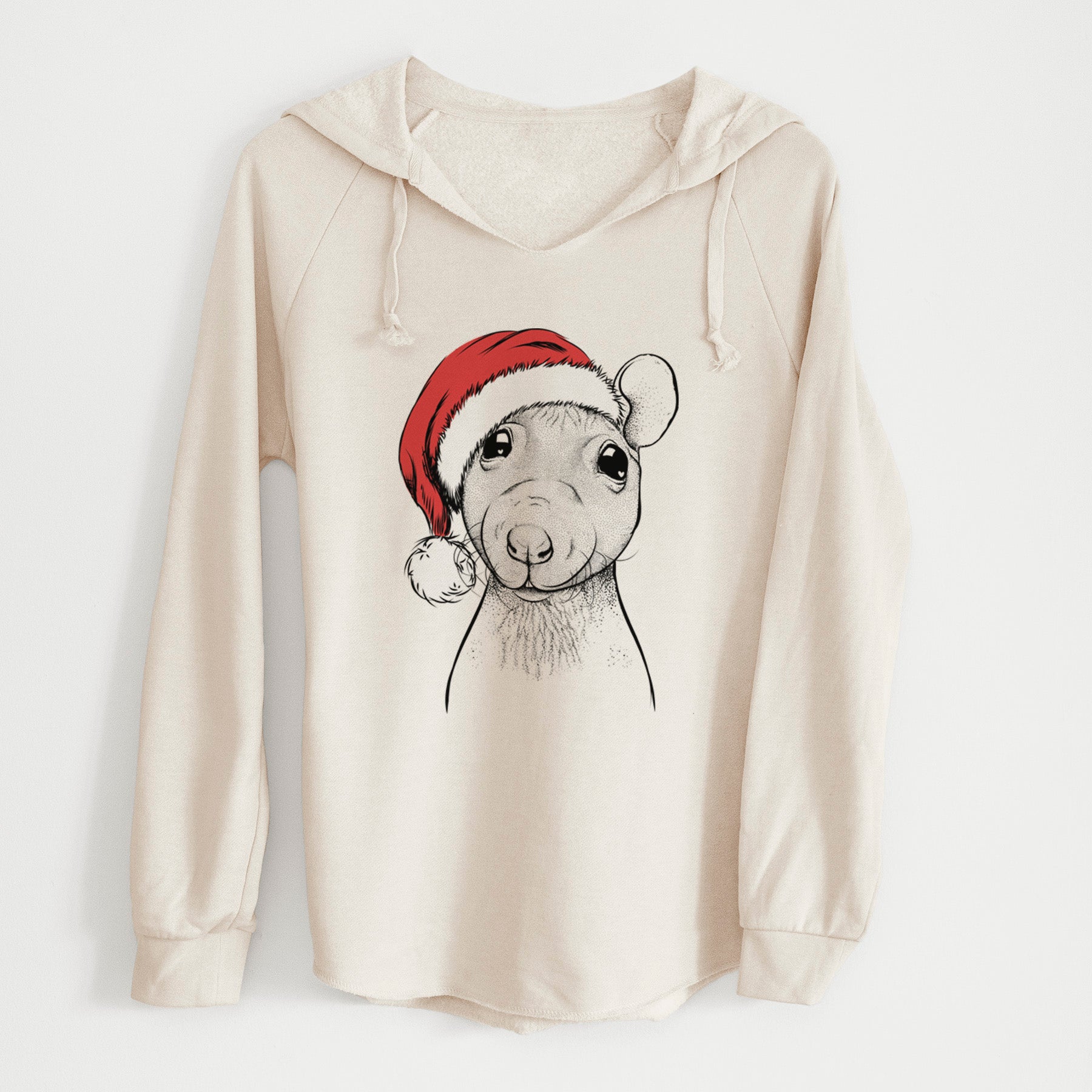 Santa Ruthie the Hairless Rat - Cali Wave Hooded Sweatshirt