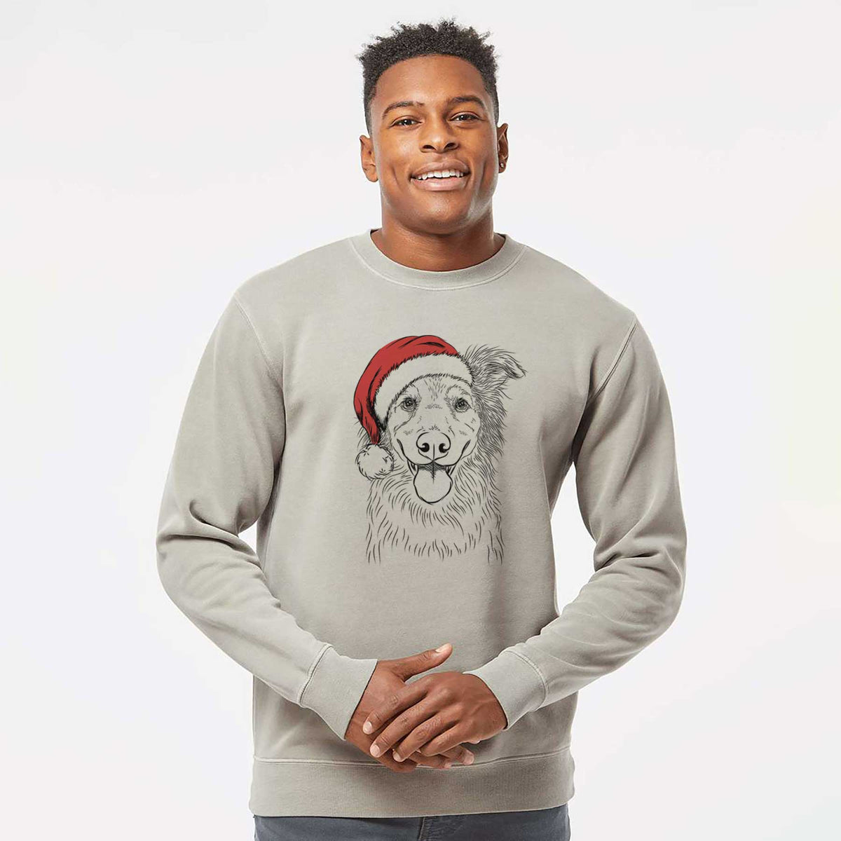Santa Ruxtin the Mixed Breed - Unisex Pigment Dyed Crew Sweatshirt