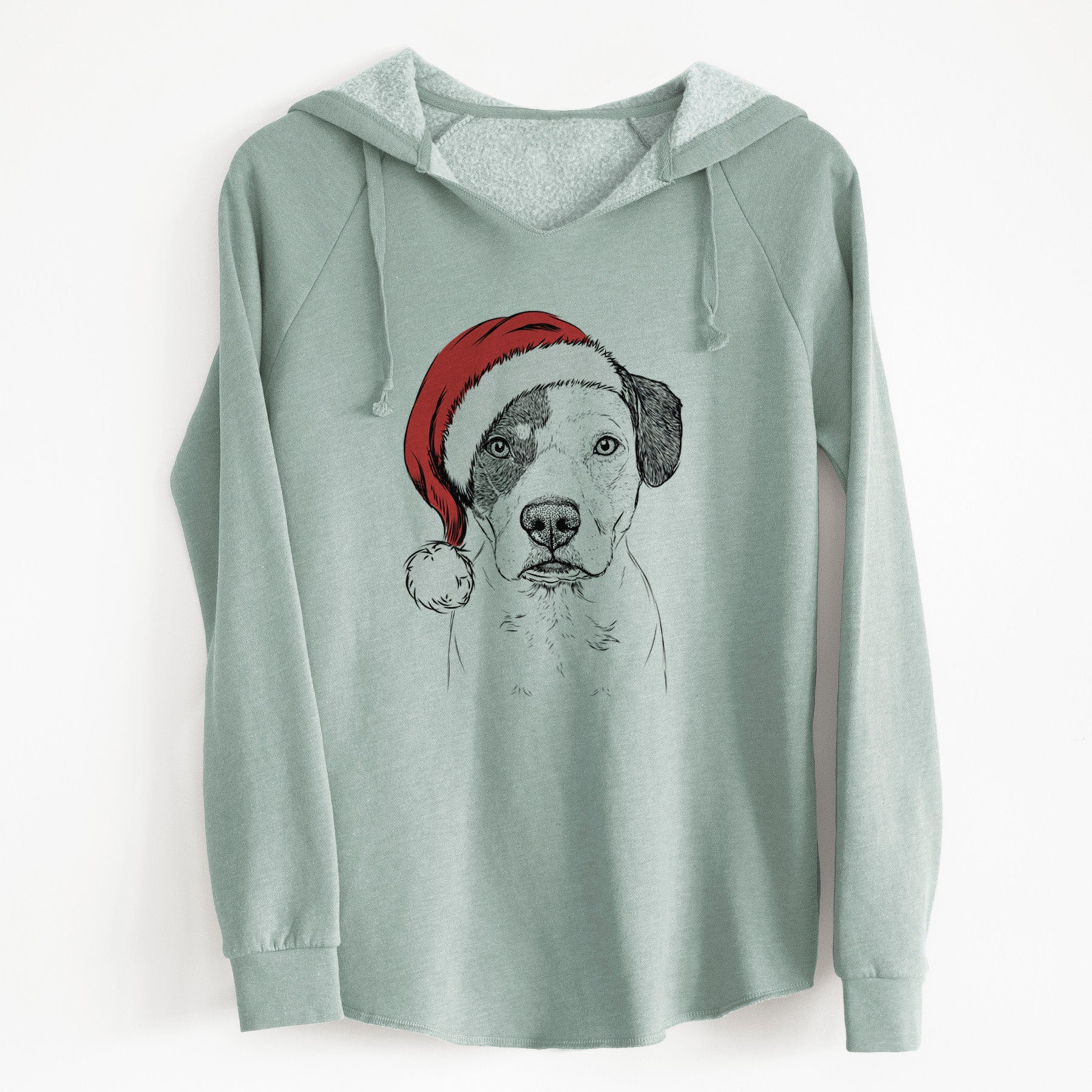 Santa Ryleigh the Beagle Pitbull Mix - Cali Wave Hooded Sweatshirt