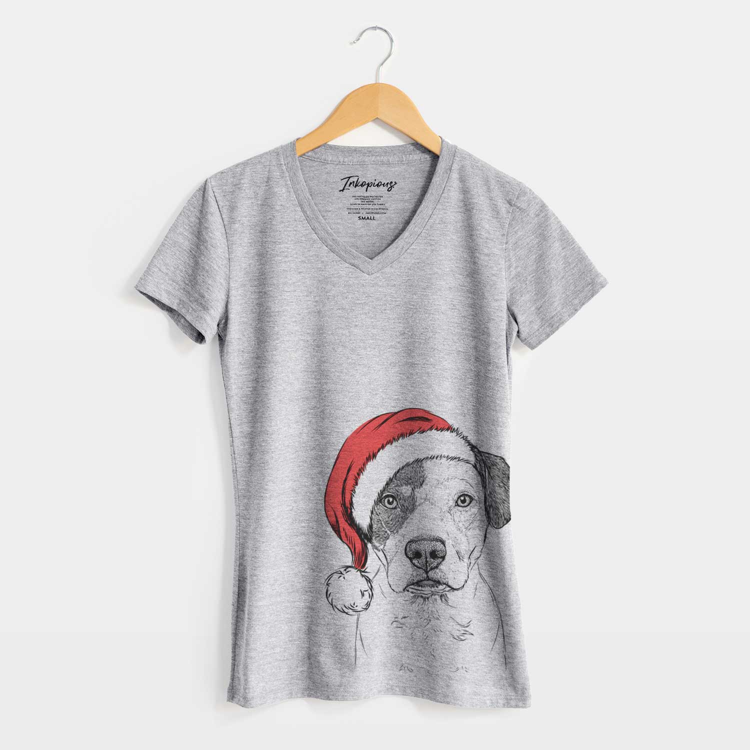 Santa Ryleigh the Beagle Pitbull Mix - Women's V-neck Shirt