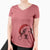 Santa Ryleigh the Beagle Pitbull Mix - Women's V-neck Shirt