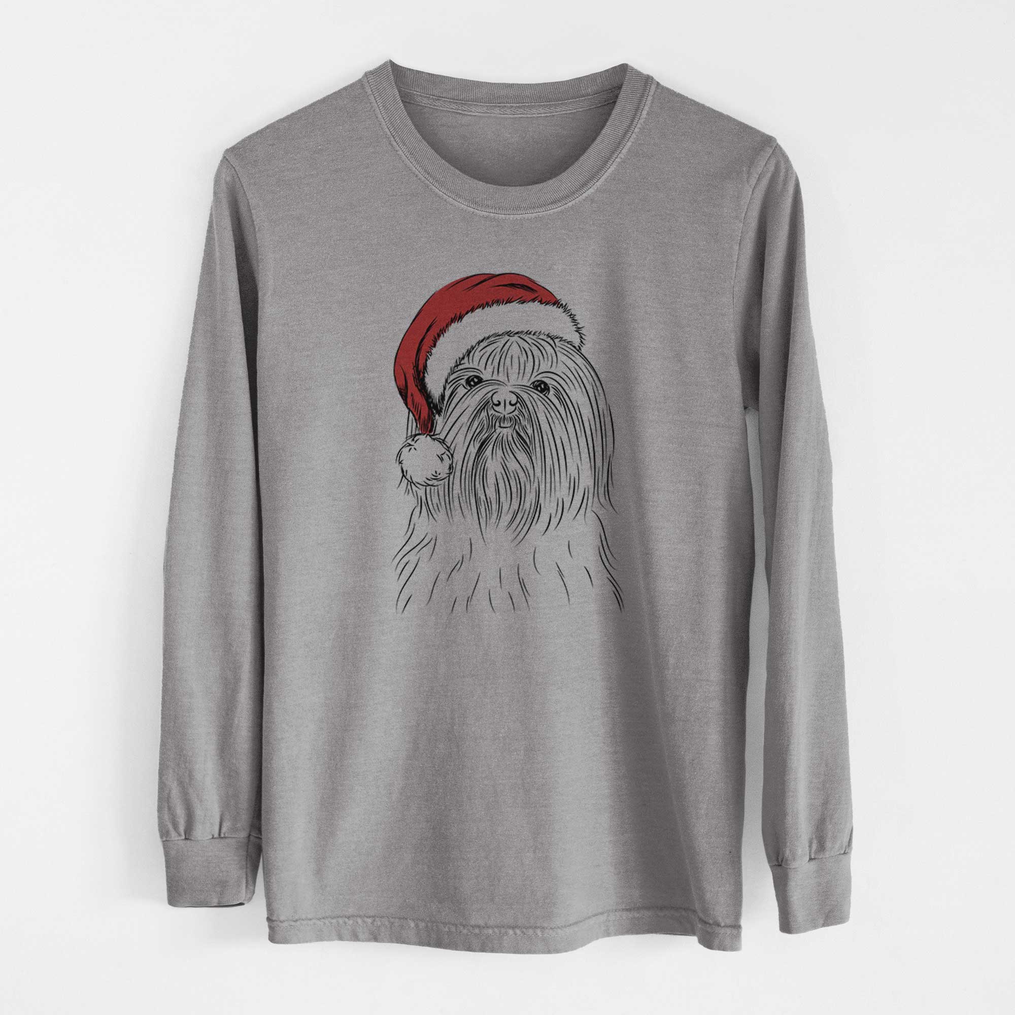 Santa Sabine the Shih Tzu - Heavyweight 100% Cotton Long Sleeve