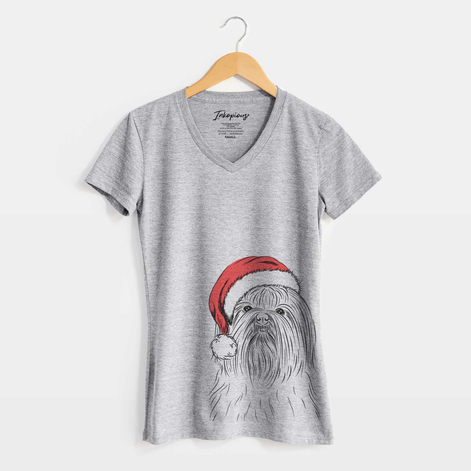 Santa Sabine the Shih Tzu - Women's V-neck Shirt